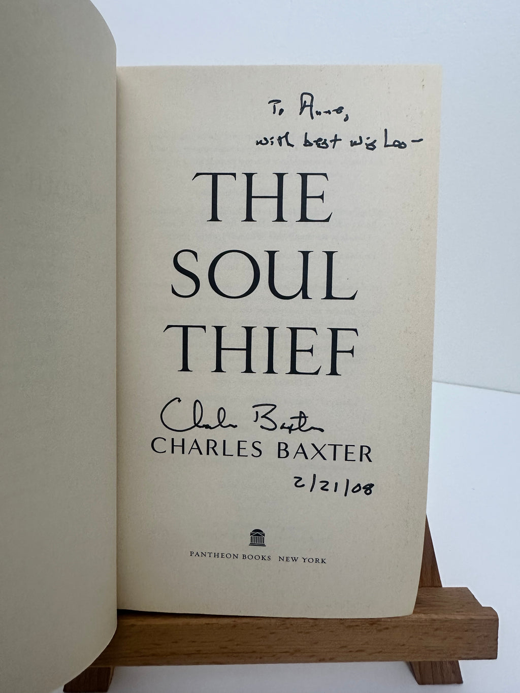 The Soul Thief SIGNED by Charles Baxter
