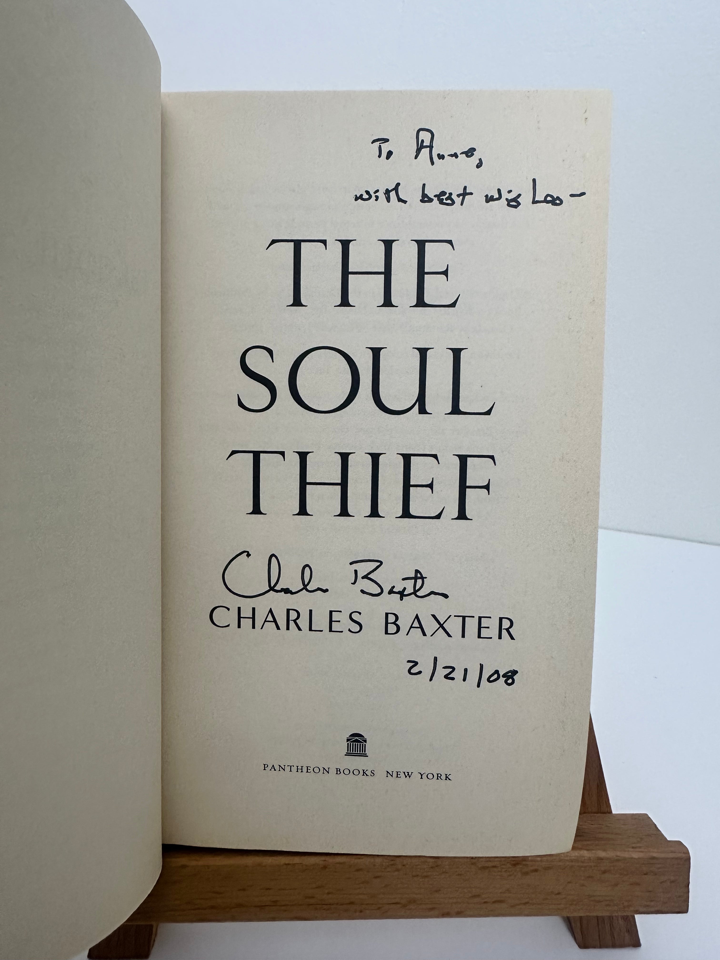 The Soul Thief SIGNED by Charles Baxter