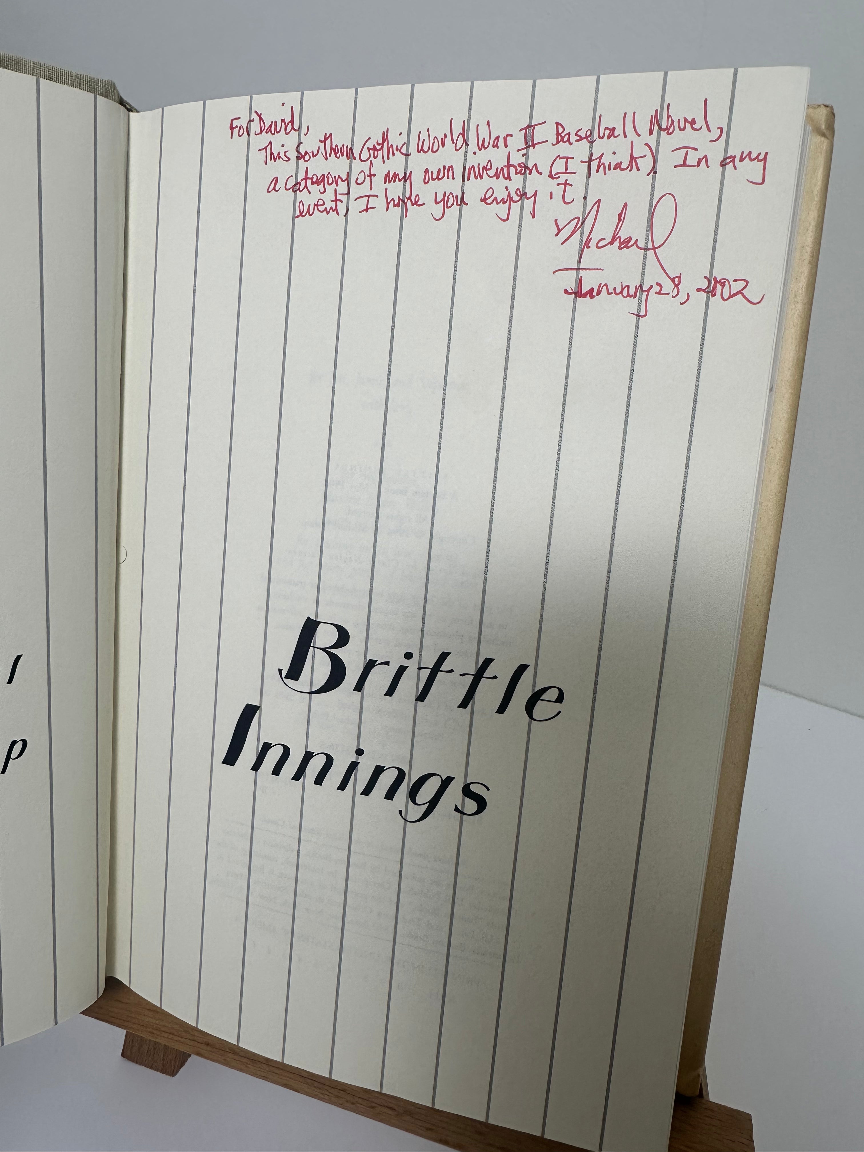 Brittle Innings DOUBLE SIGNED by Michael Bishop
