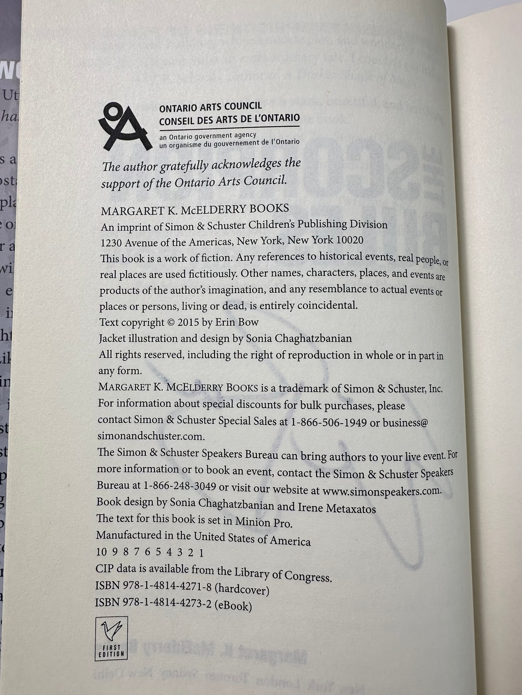 The Scorpion Rules (Prisoners of Peace) SIGNED by Erin Bow