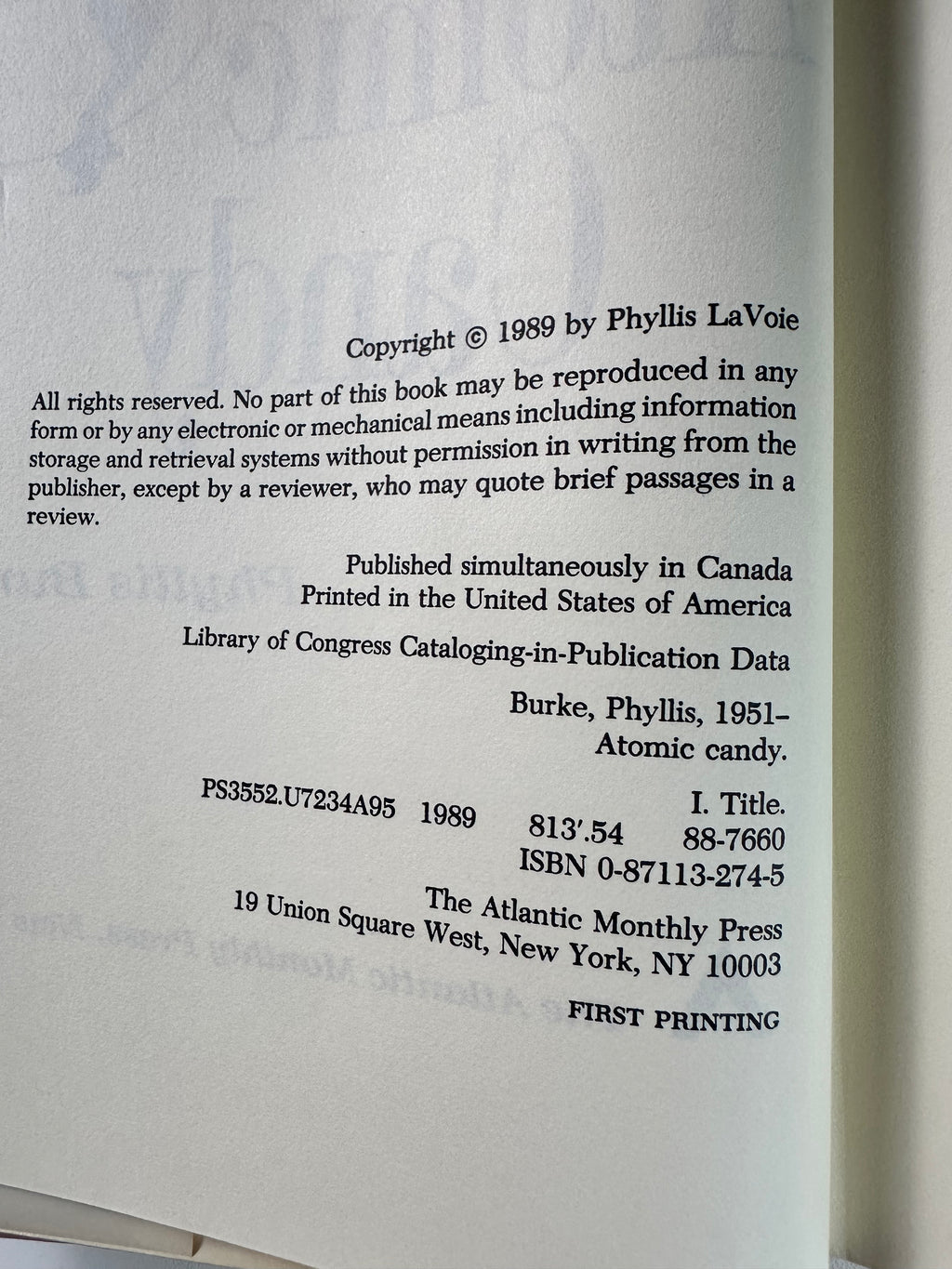 Atomic Candy SIGNED by Phyllis Burke