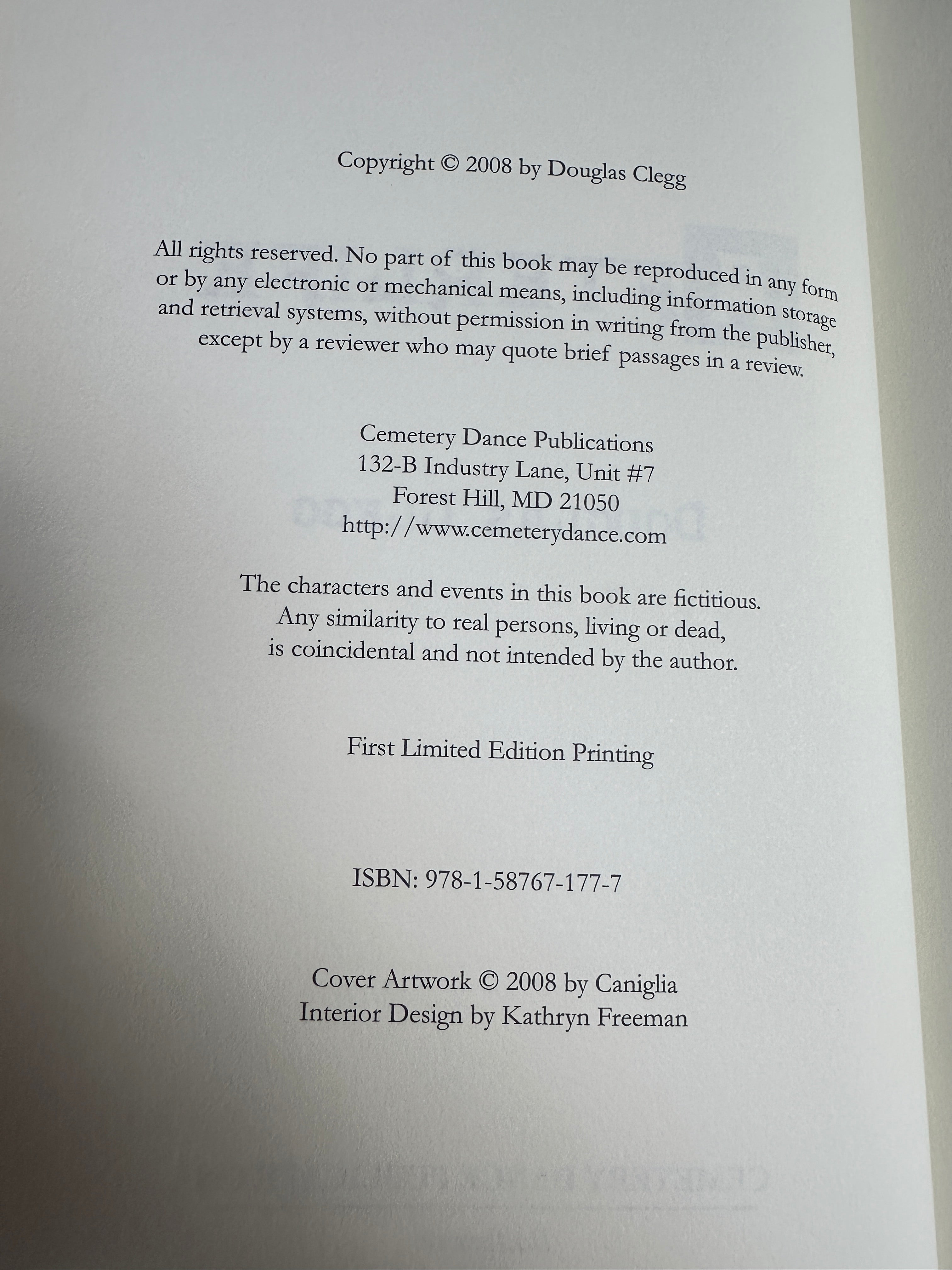Afterlife SIGNED Limited Edition by Douglas Clegg