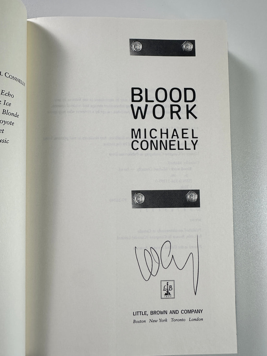 Blood Work SIGNED by Michael Connelly