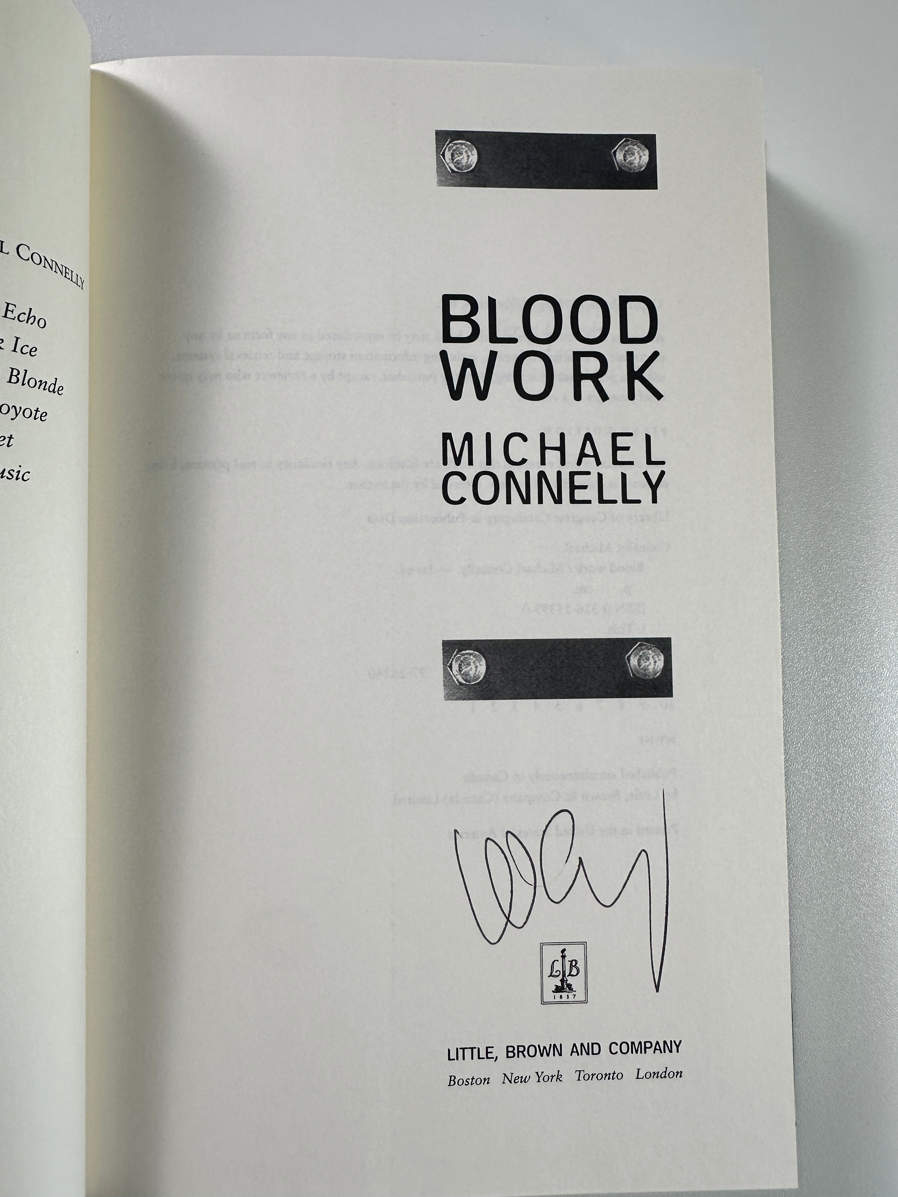 Blood Work SIGNED by Michael Connelly