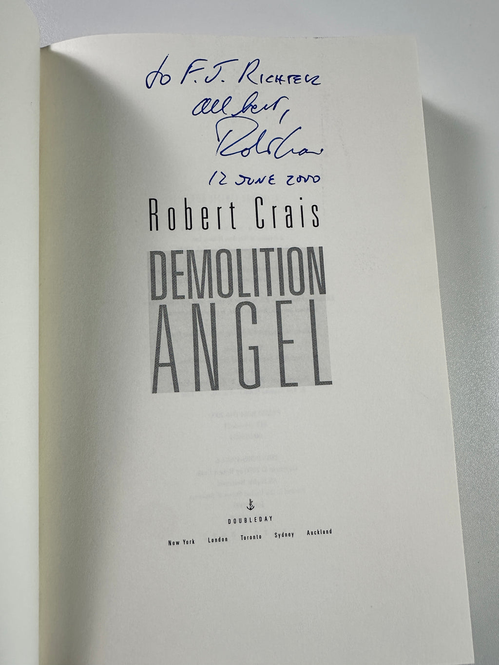 Demolition Angel SIGNED by Robert Crais