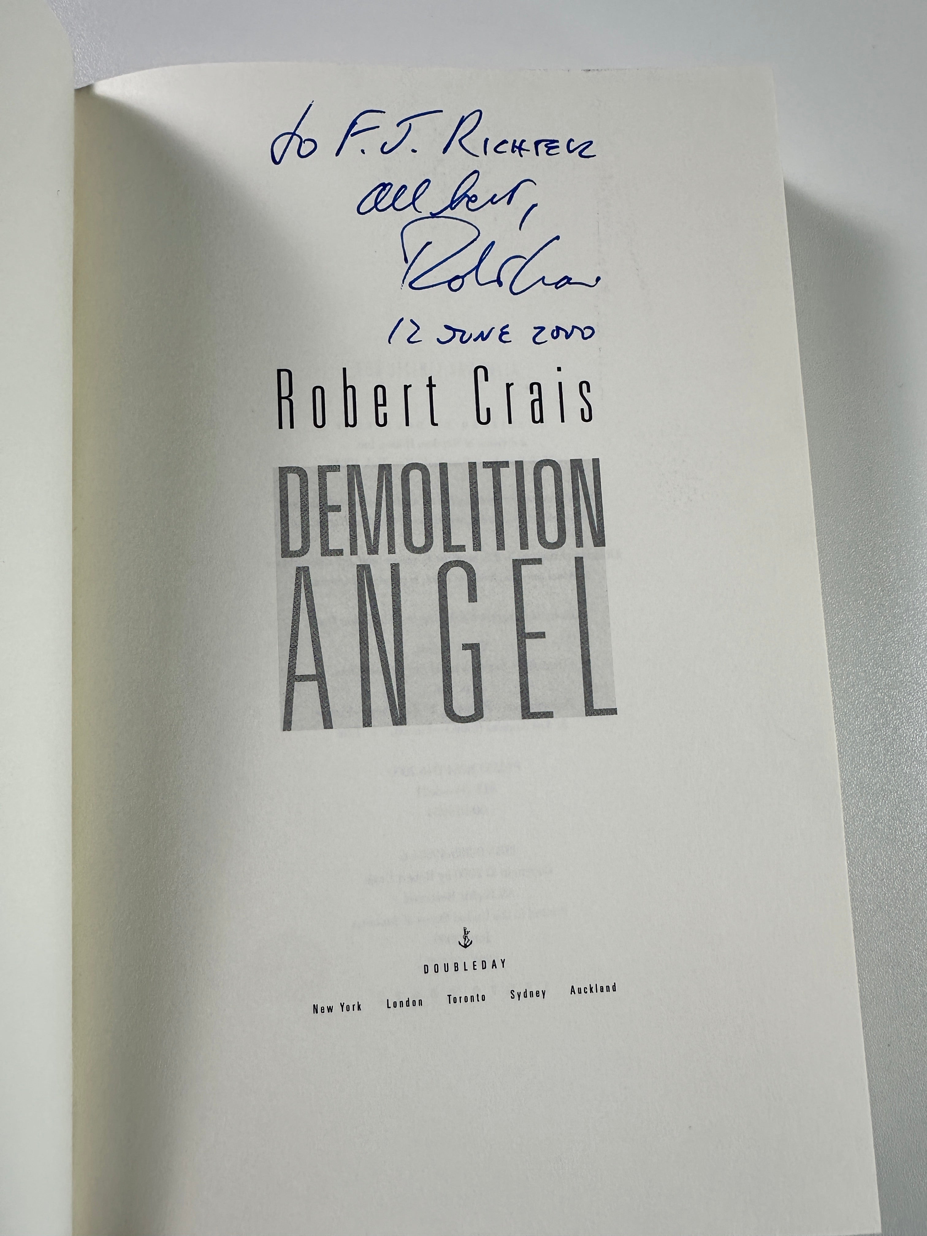 Demolition Angel SIGNED by Robert Crais