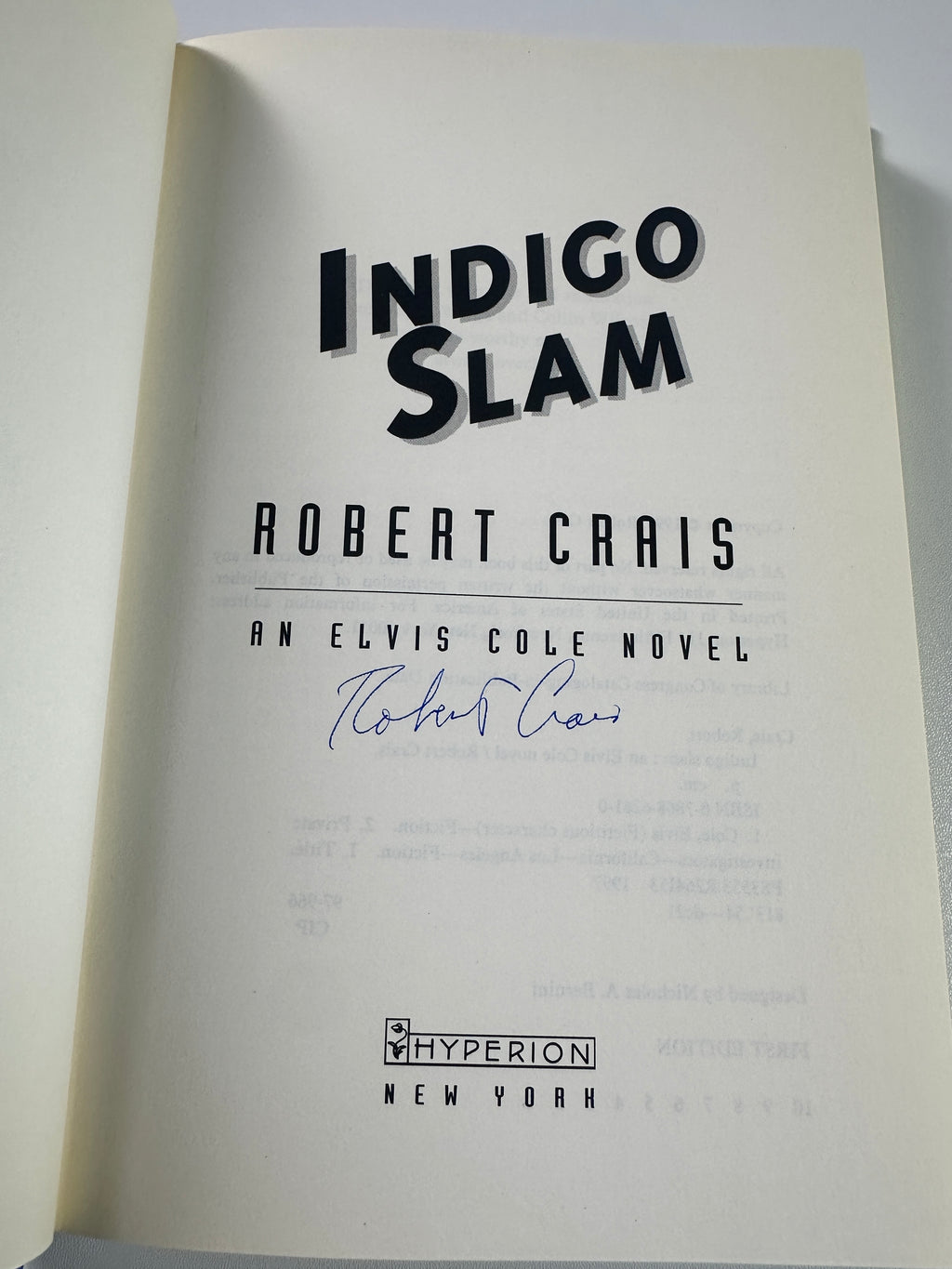 Indigo Slam: An Elvis Cole Novel SIGNED by Robert Crais