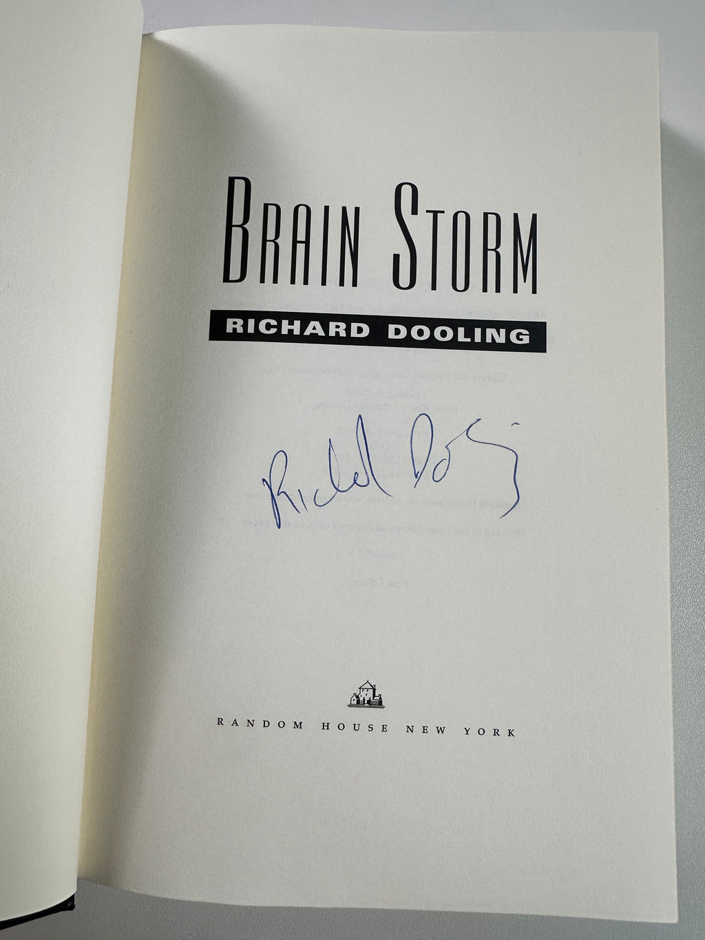 Brain Storm SIGNED by Richard Dooling