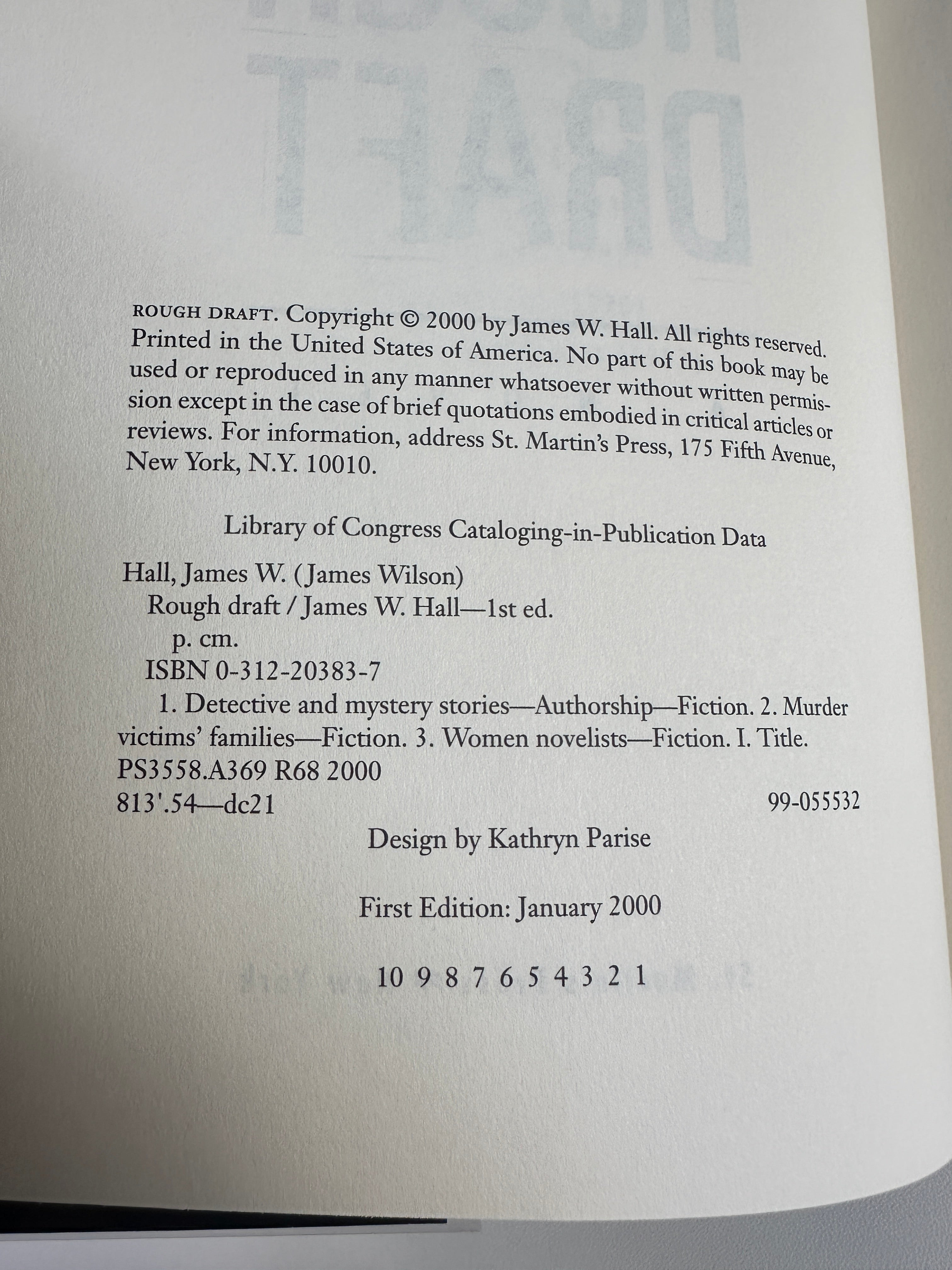 Rough Draft SIGNED by James W. Hall