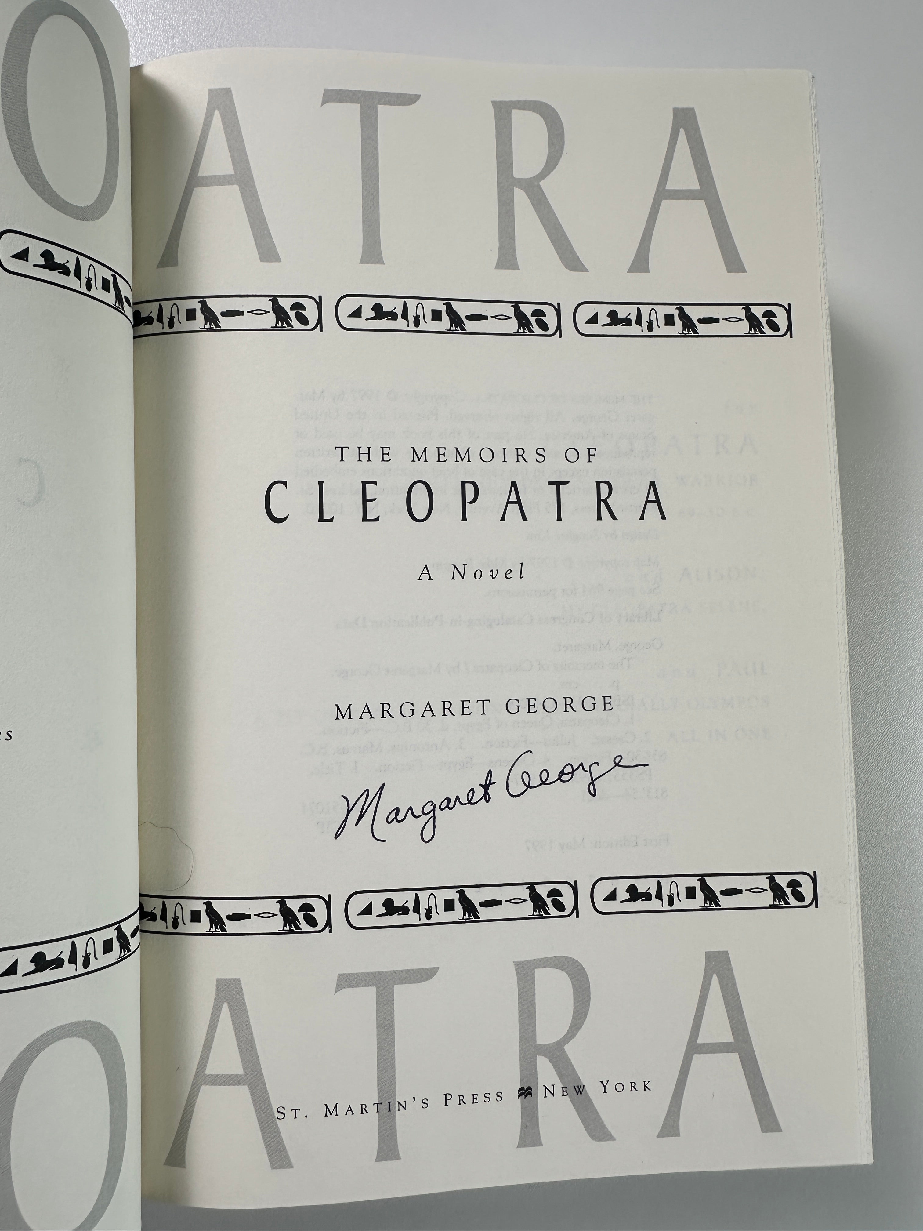 The Memoirs of Cleopatra: A Novel SIGNED by Margaret George