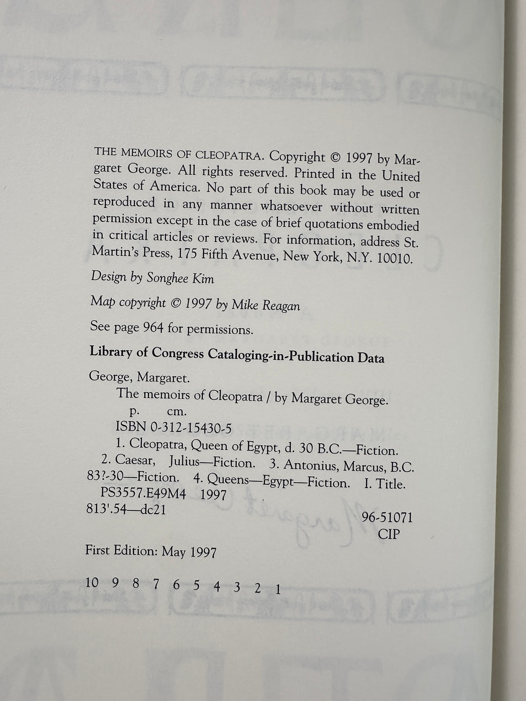 The Memoirs of Cleopatra: A Novel SIGNED by Margaret George