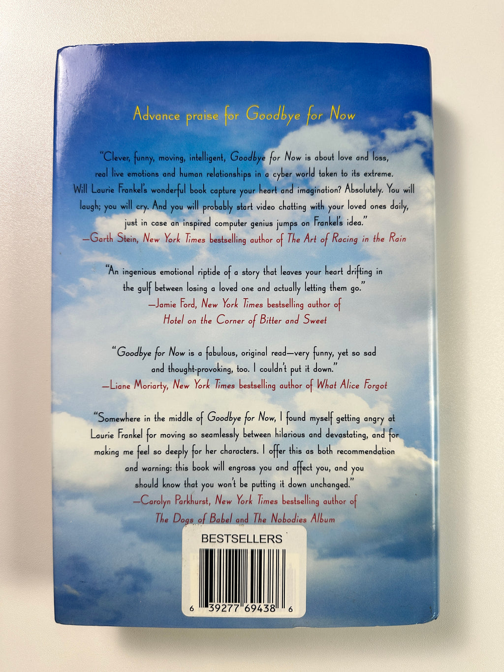 Goodbye for Now: A Novel SIGNED by Laurie Frankel