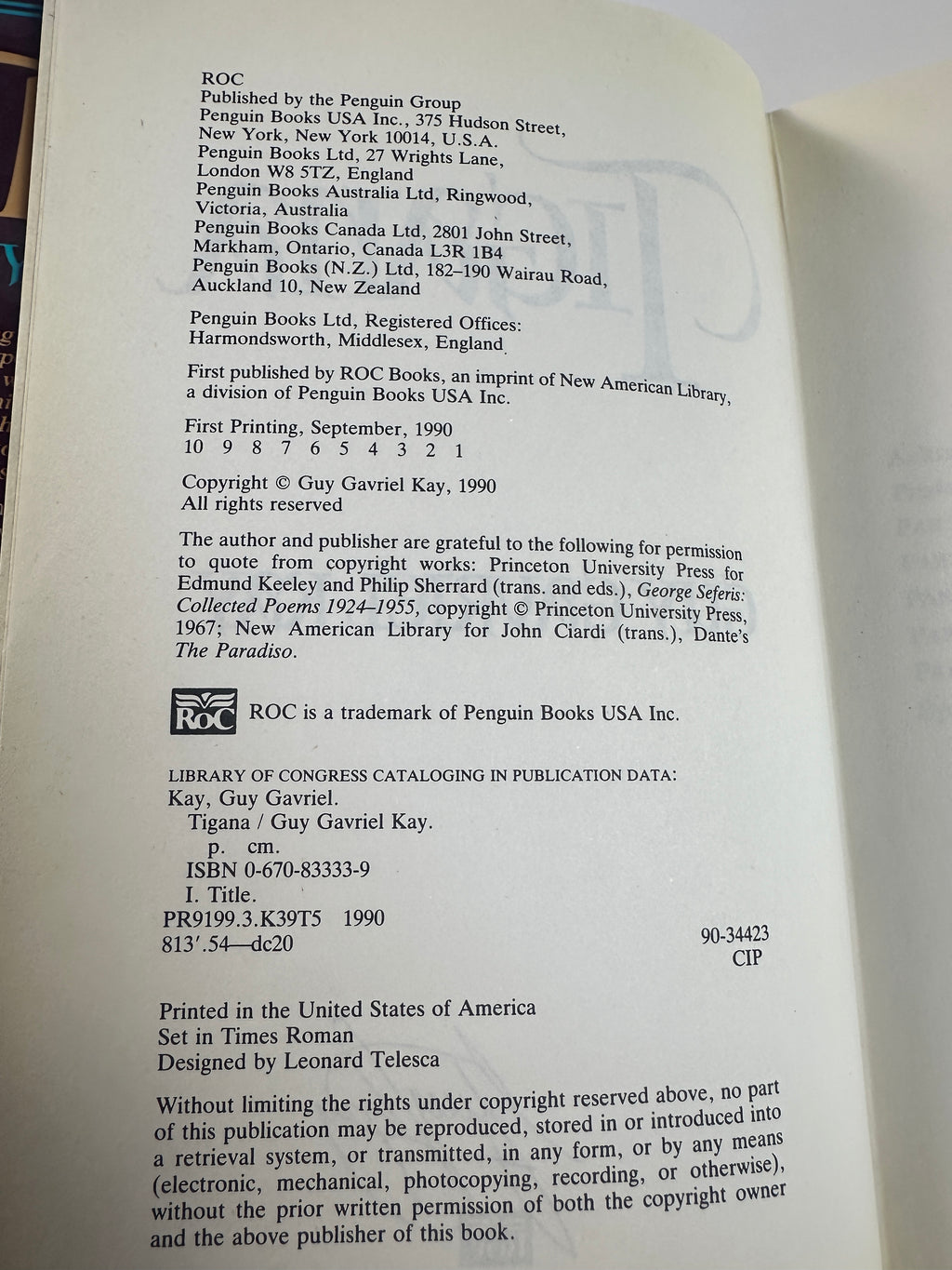 Tigana SIGNED by Guy Gavriel Kay