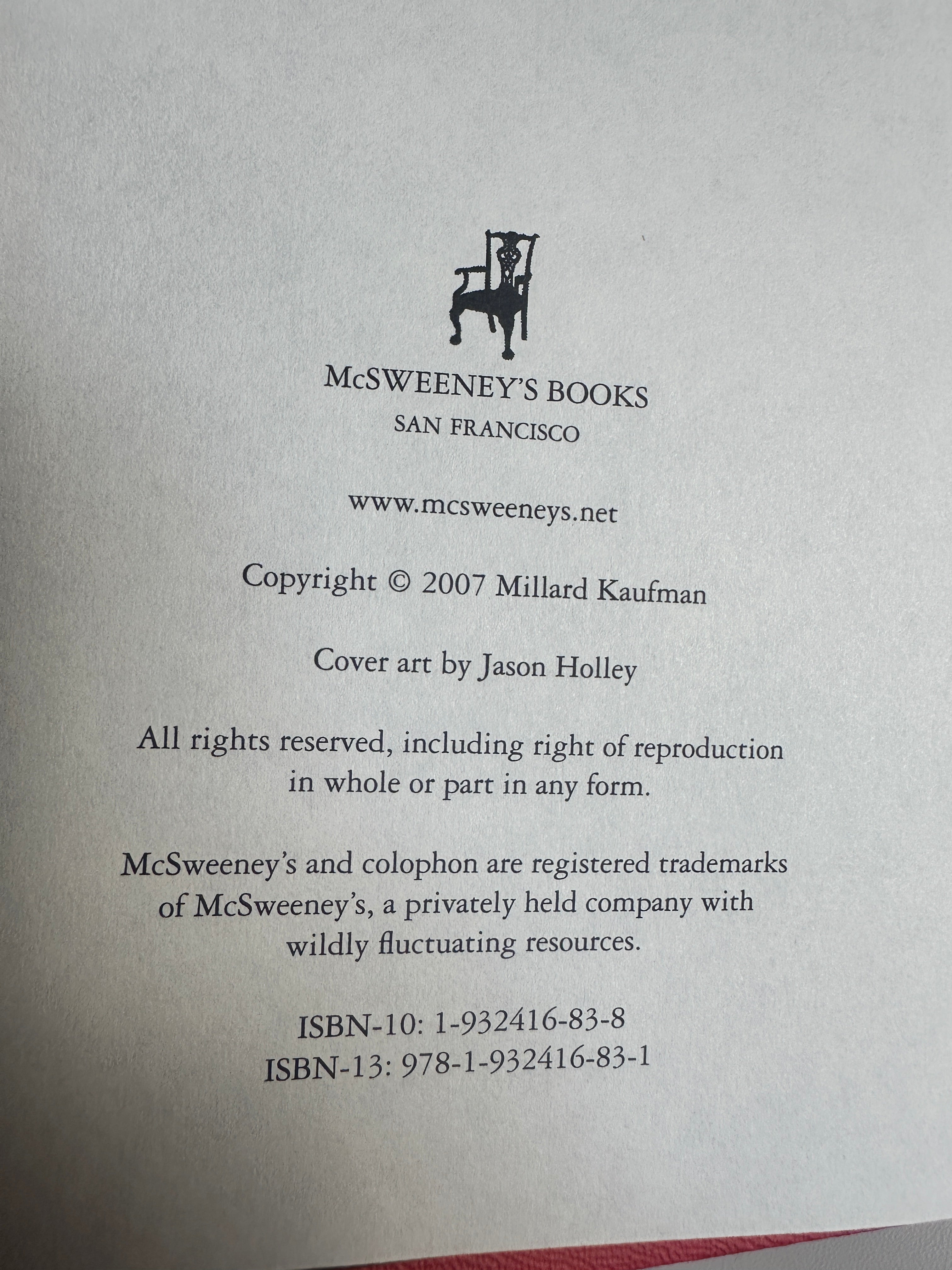Bowl of Cherries: A Novel SIGNED by Millard Kaufman