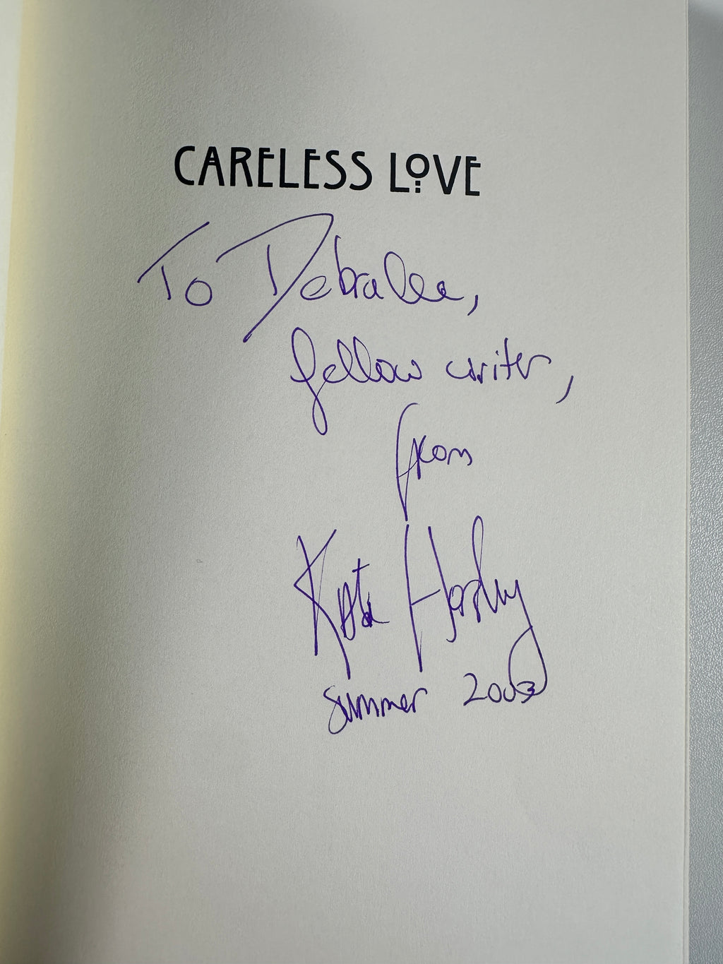 Careless Love: Or the Land of Promise SIGNED by Kate Horsley