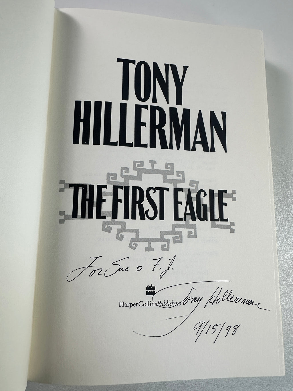 The First Eagle (A Leaphorn and Chee Novel) SIGNED by Tony Hillerman