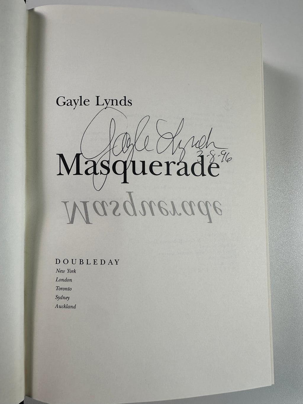 Masquerade SIGNED by Gayle Lynds