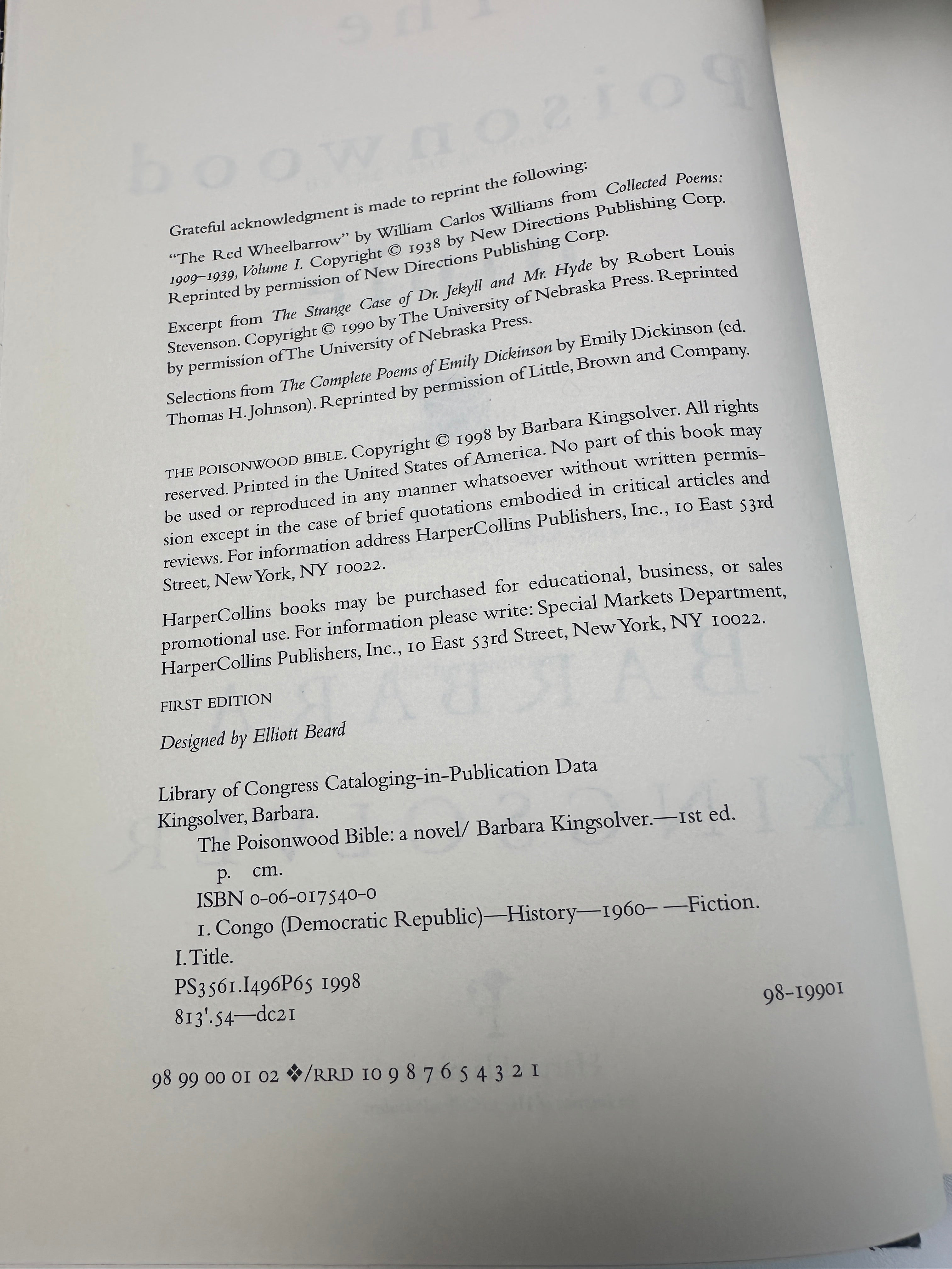 The Poisonwood Bible SIGNED by Barbara Kingsolver