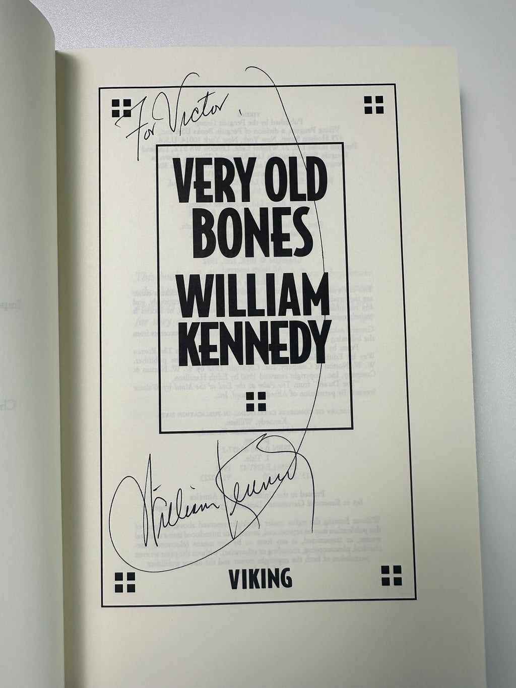 Very Old Bones: A Novel SIGNED by William Kennedy