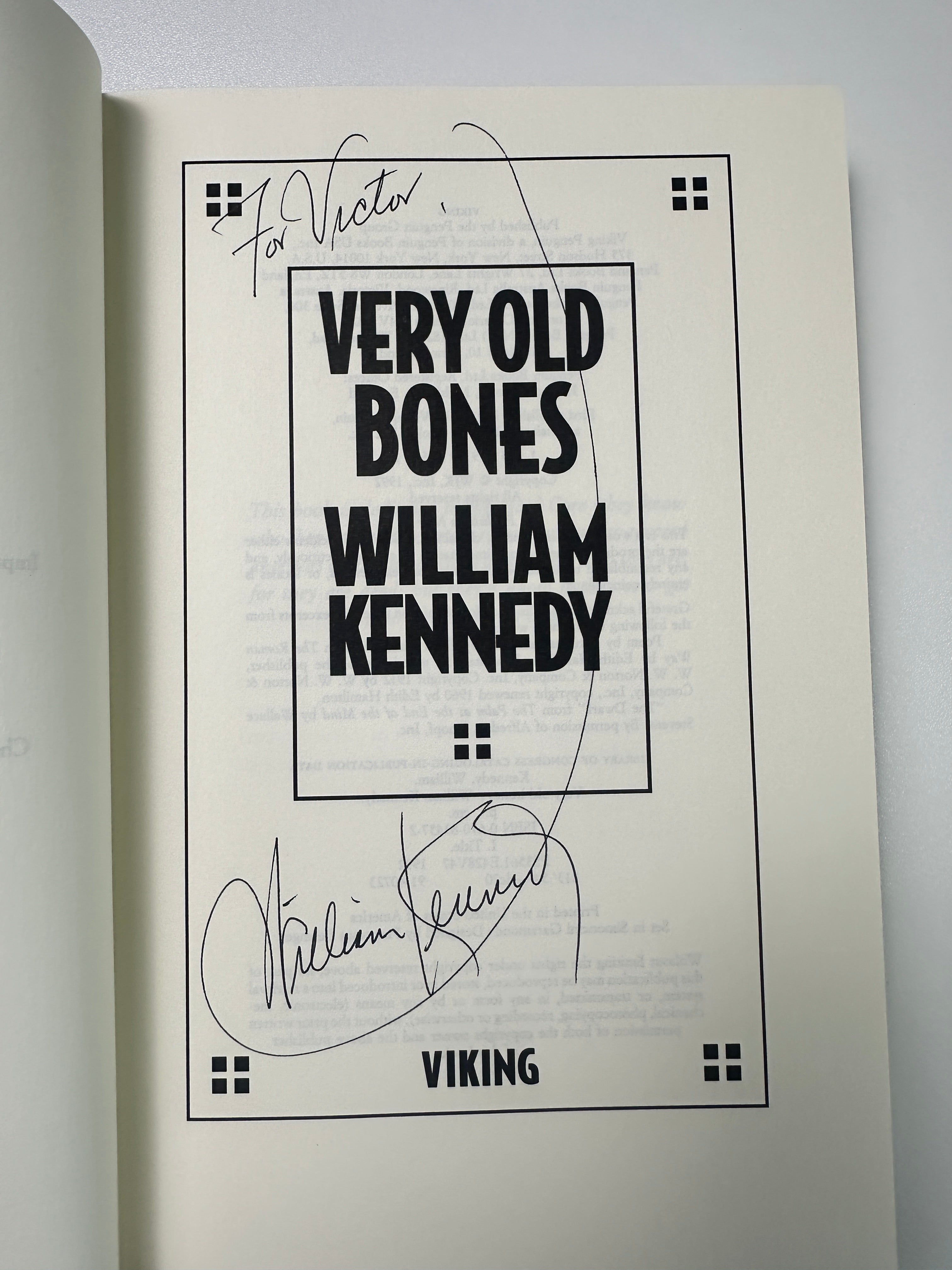 Very Old Bones: A Novel SIGNED by William Kennedy