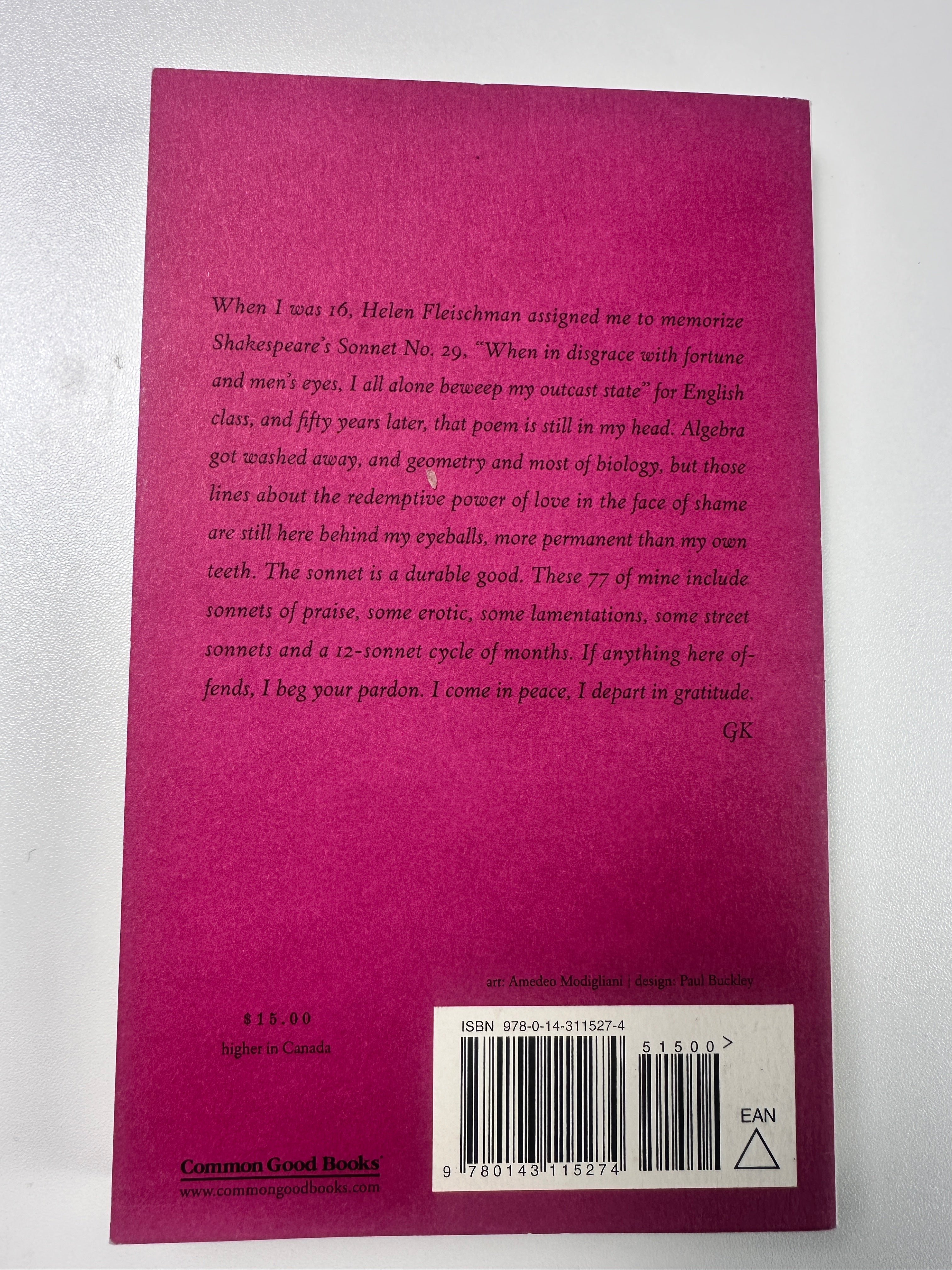 77 Love Sonnets SIGNED by Garrison Keillor