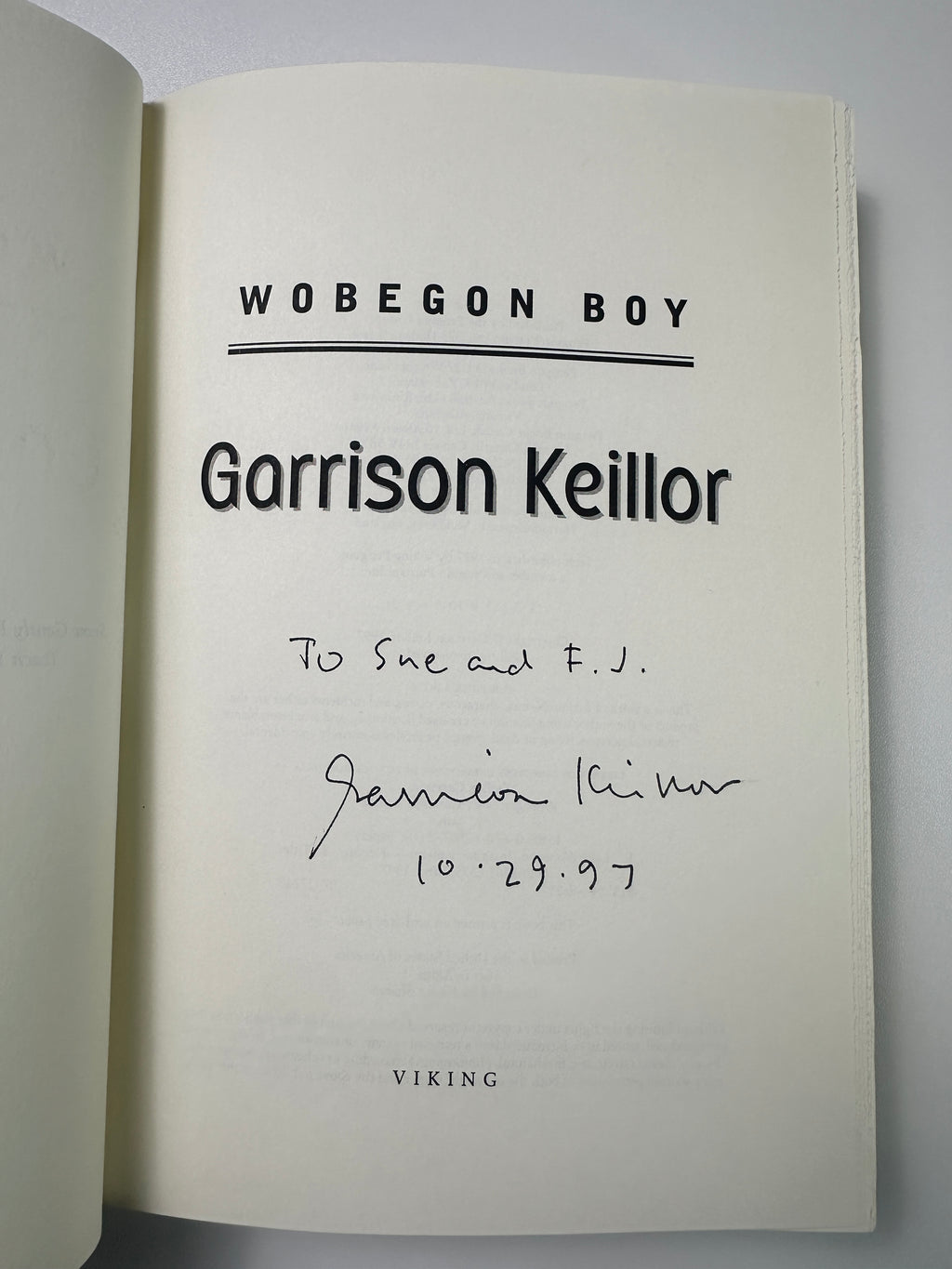 Wobegon Boy: A Novel SIGNED by Garrison Keillor