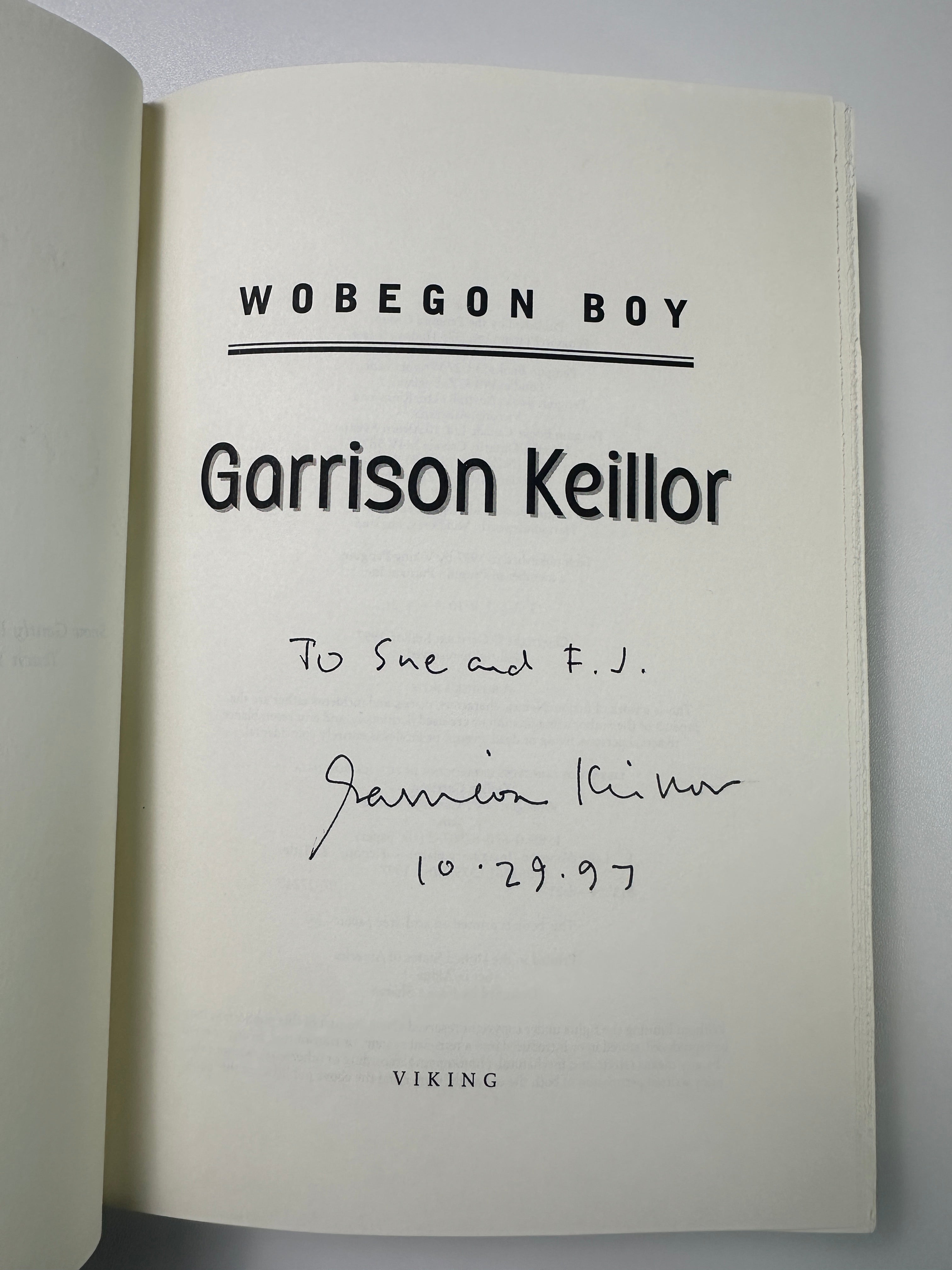 Wobegon Boy: A Novel SIGNED by Garrison Keillor