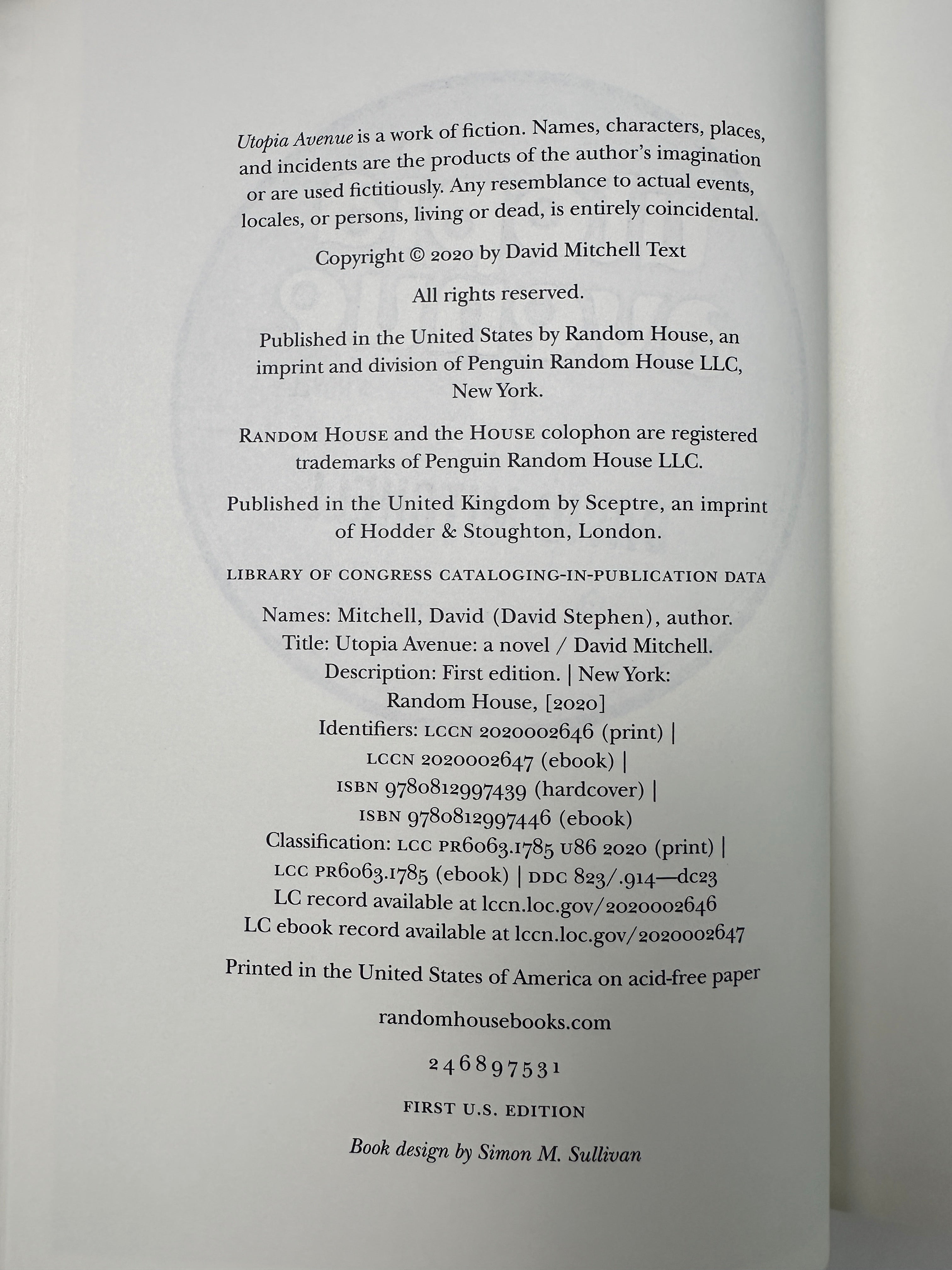 Utopia Avenue: A Novel SIGNED by David Mitchell