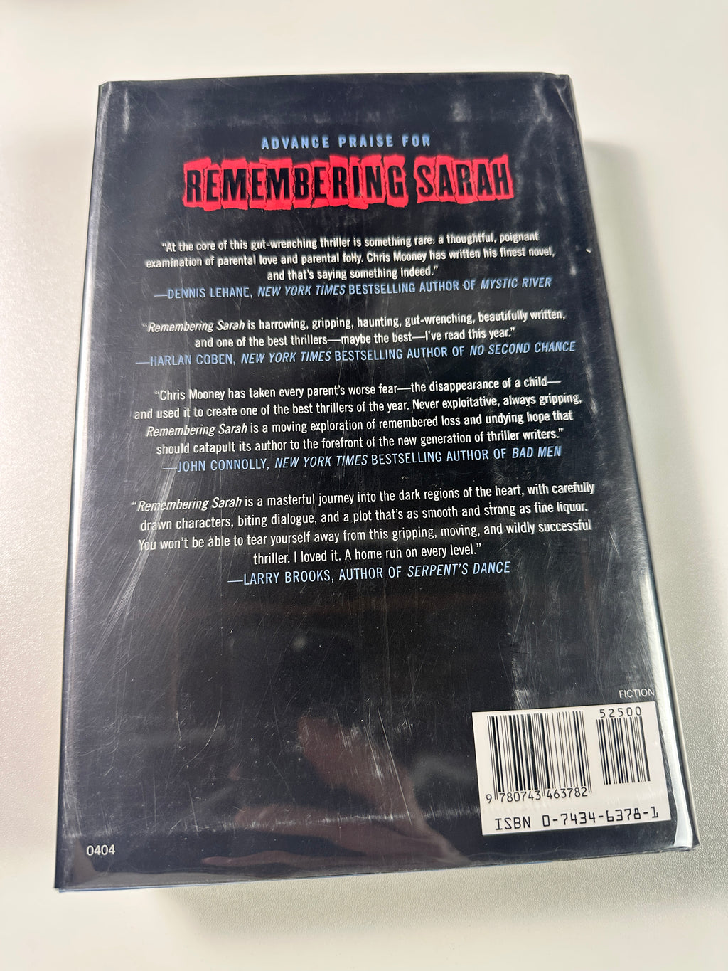 Remembering Sarah: A Thriller SIGNED by Chris Mooney