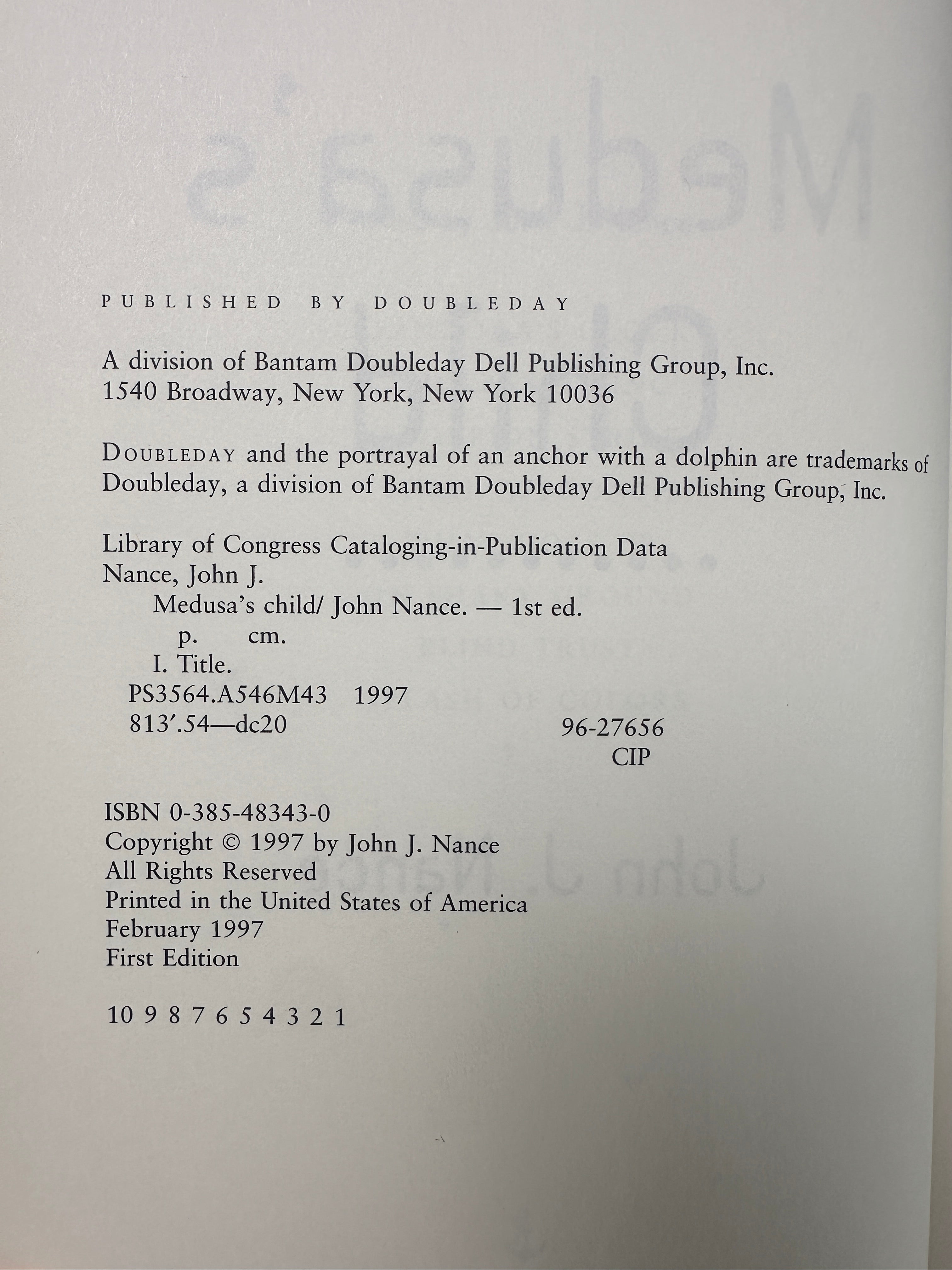 Medusa's Child SIGNED by John J. Nance