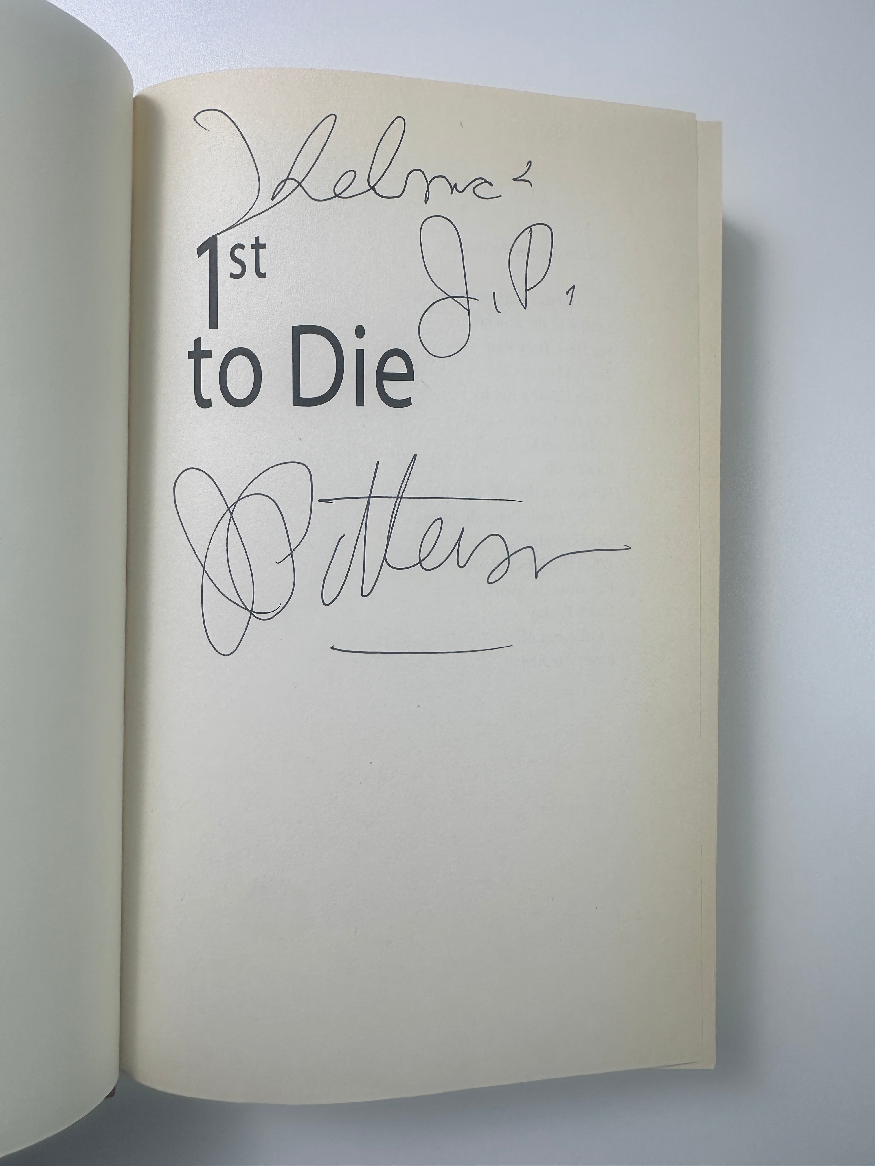 1st to Die (Women's Murder Club) SIGNED by James Patterson