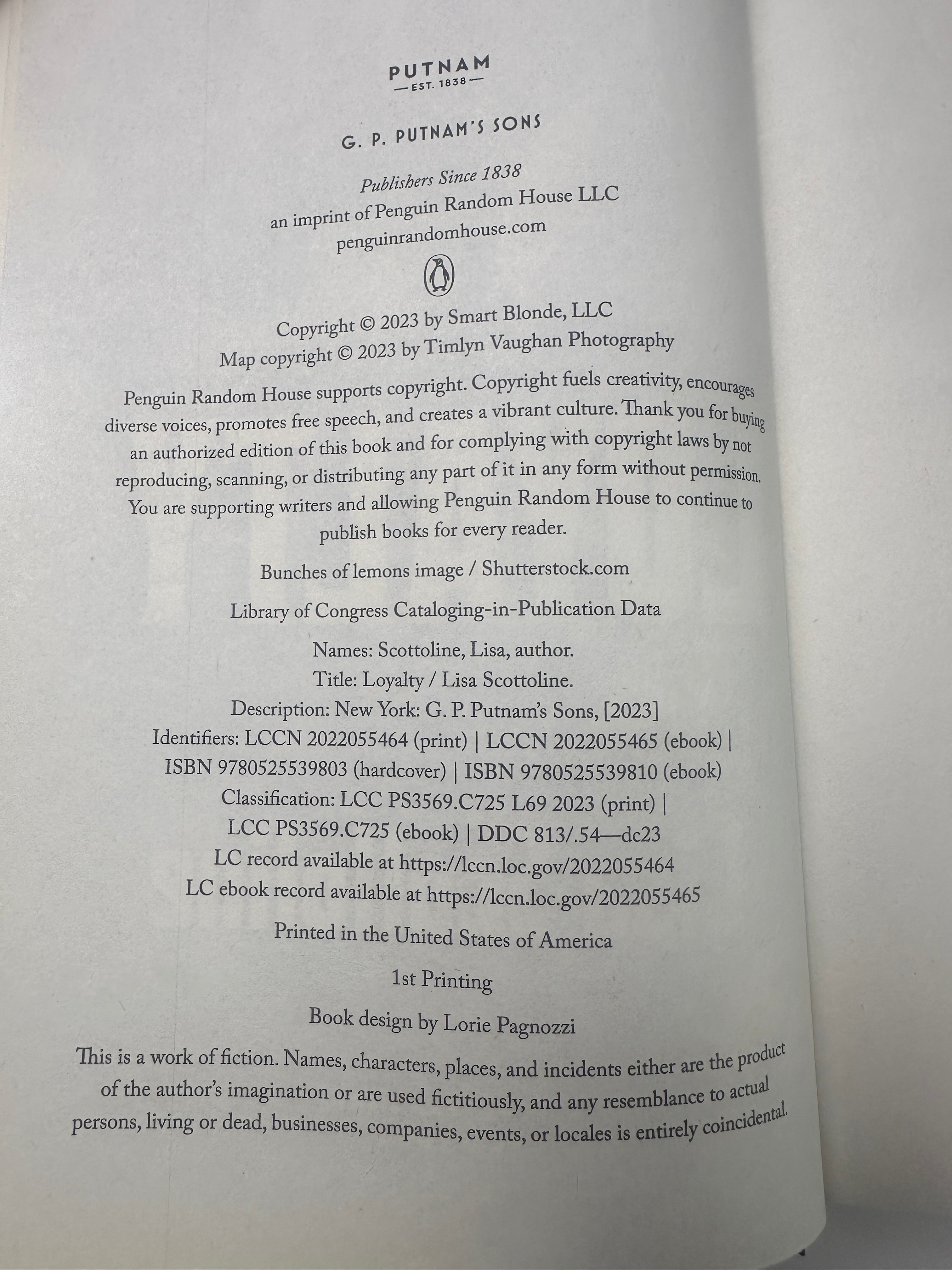 Loyalty: A Novel SIGNED by Lisa Scottoline