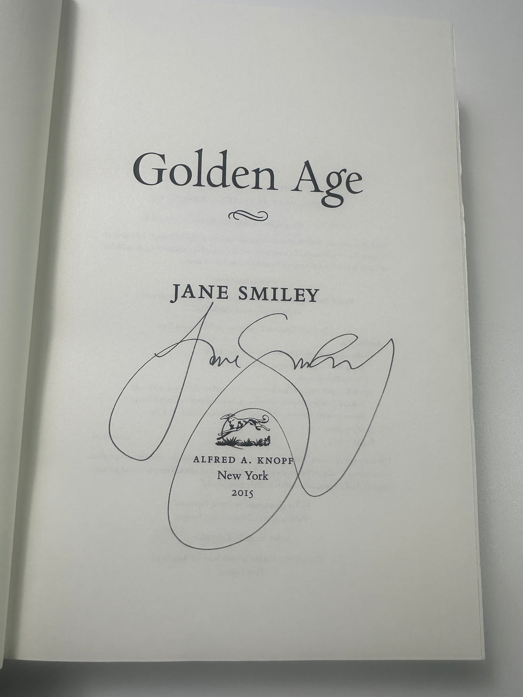 Golden Age SIGNED by Jane Smiley. First Edition, First Printing.