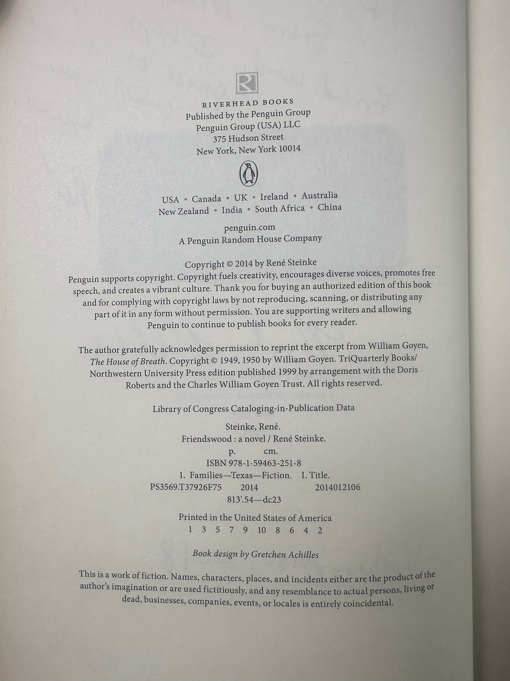 Friendswood: A Novel SIGNED by René Steinke