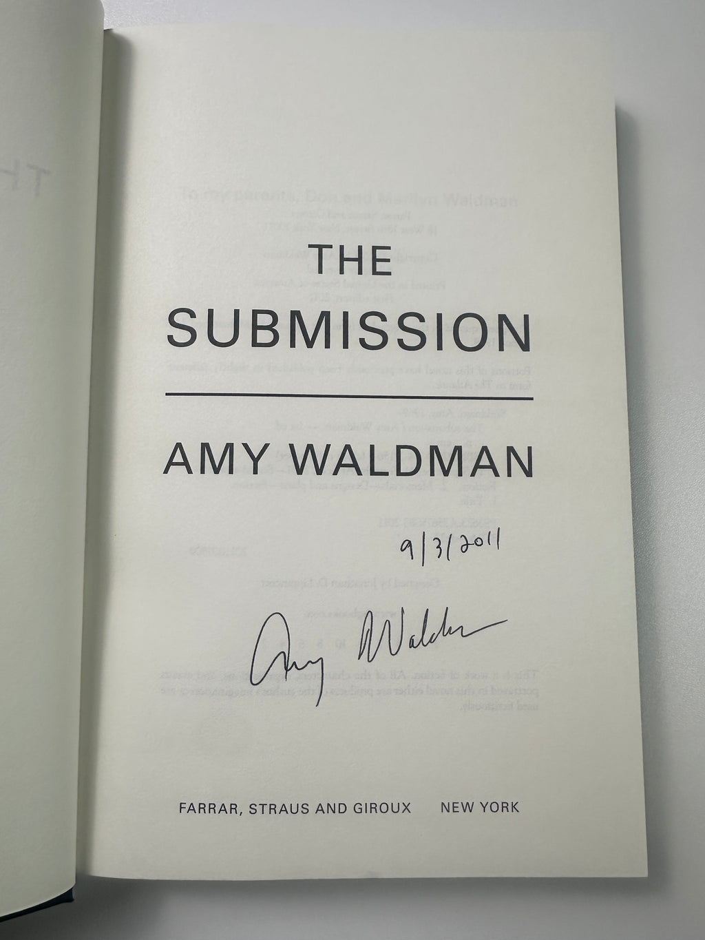 The Submission: A Novel SIGNED by Amy Waldman
