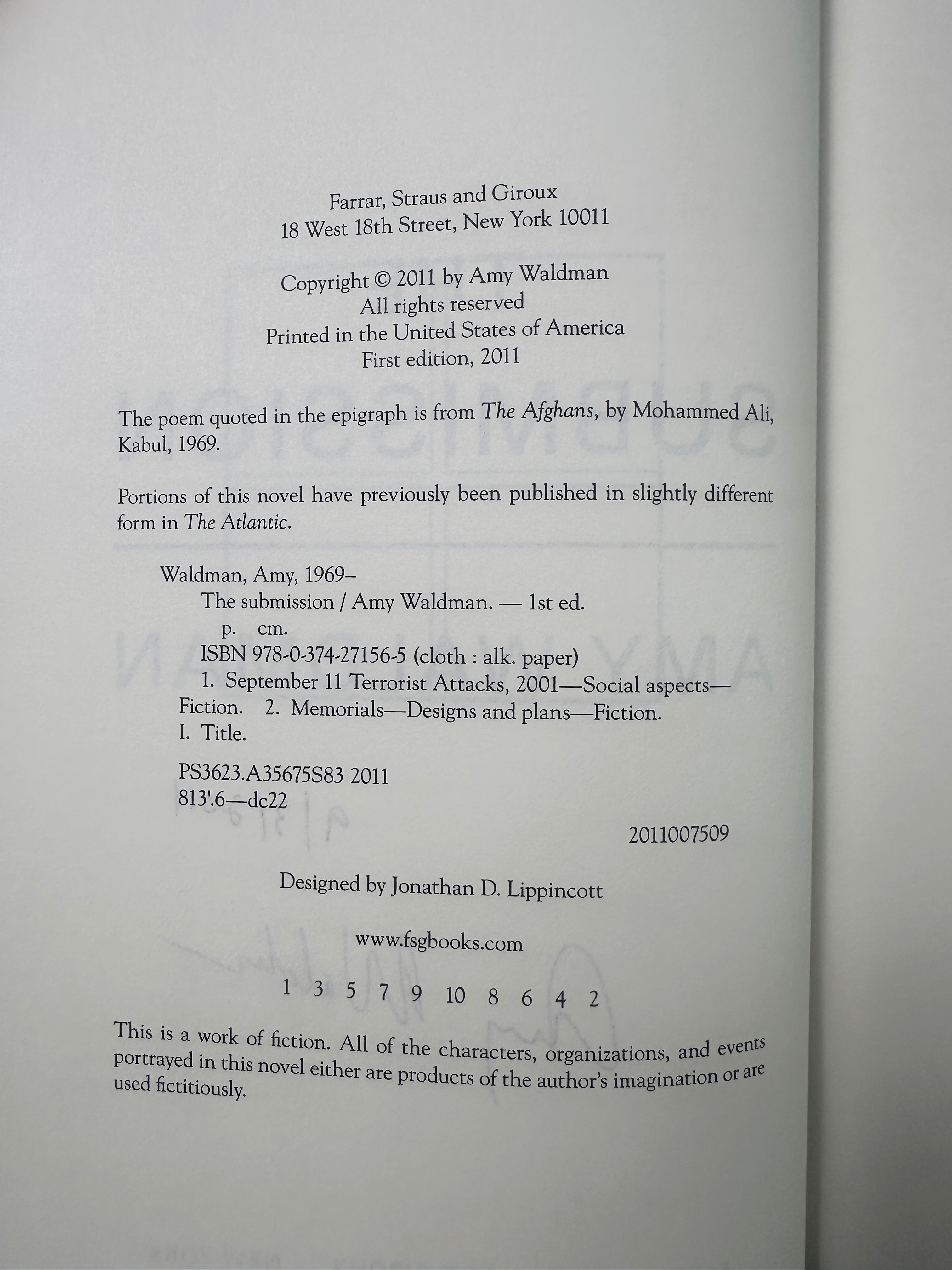 The Submission: A Novel SIGNED by Amy Waldman