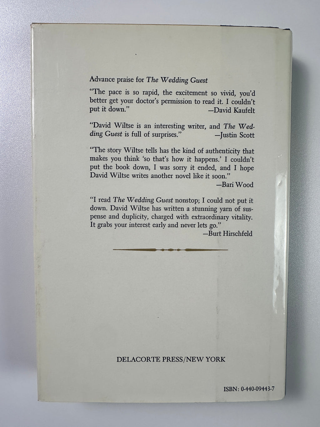 The Wedding Guest: A Novel SIGNED by David Wiltse