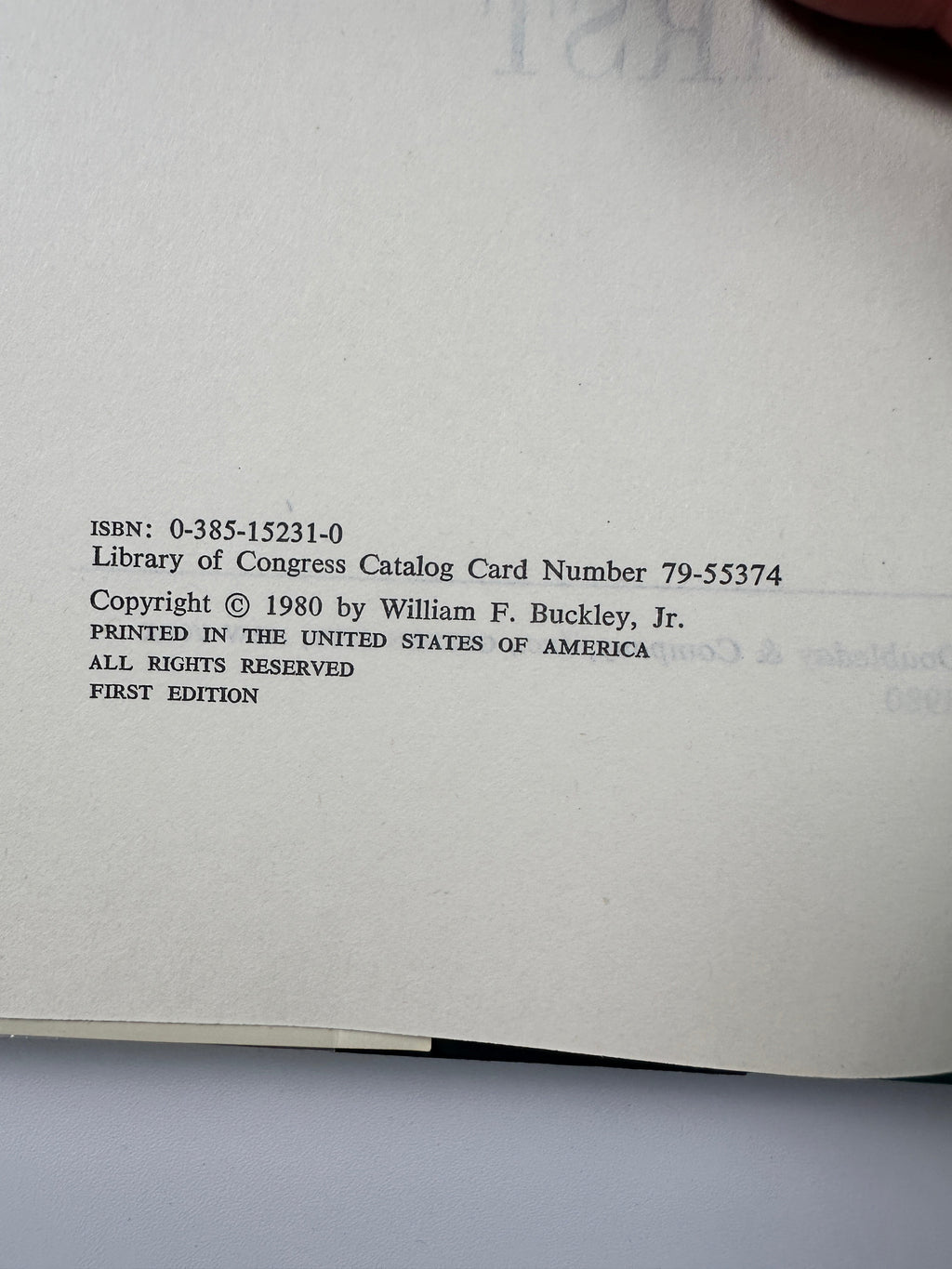 Who's on First by William F. Buckley Jr. | First Edition