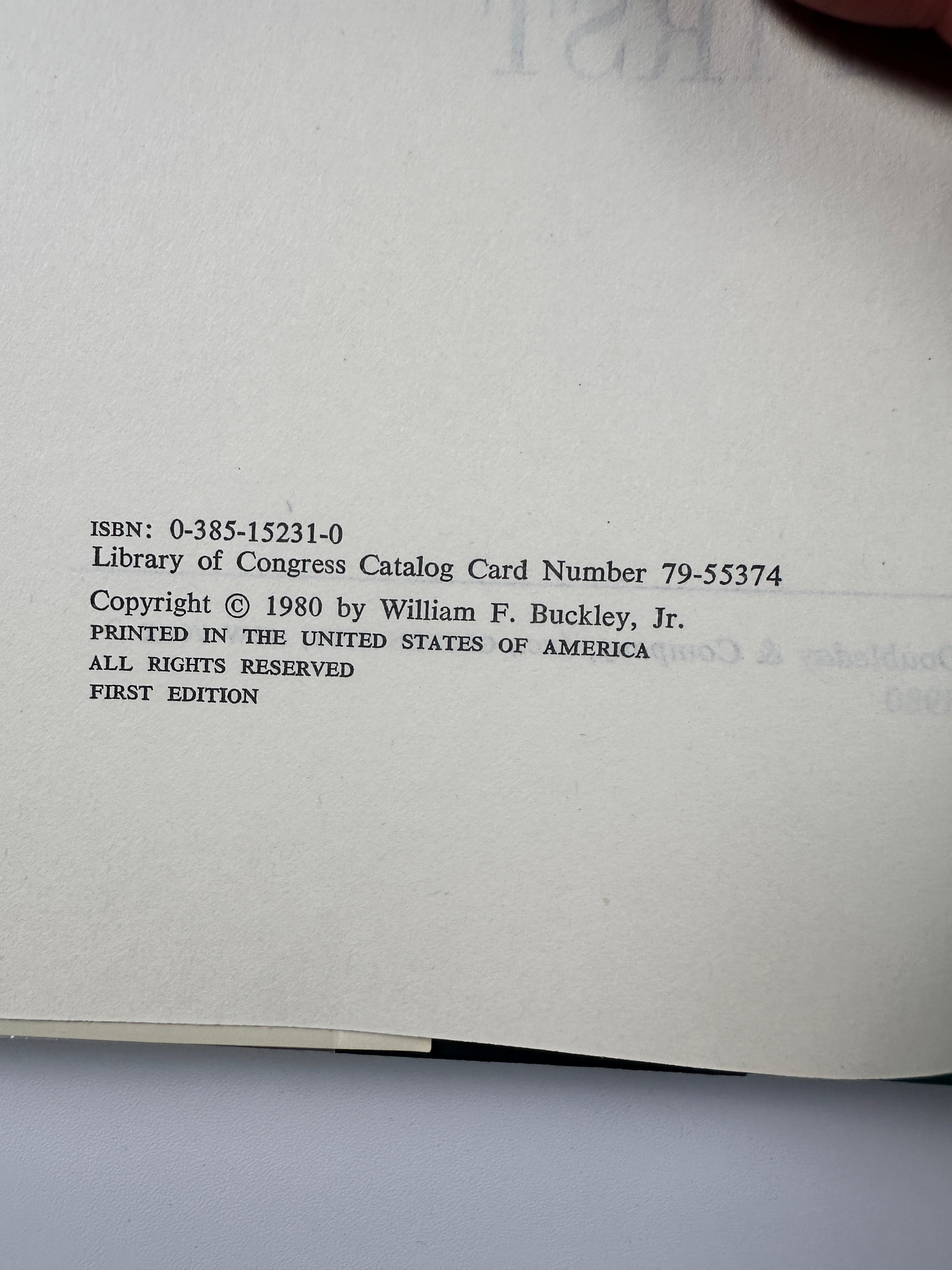Who's on First by William F. Buckley Jr. | First Edition