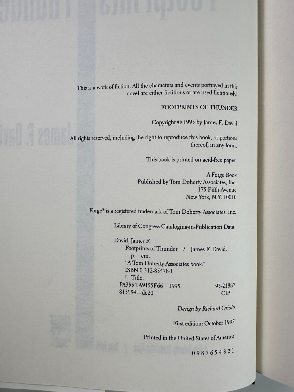 Footprints of Thunder by James F. David | First Edition