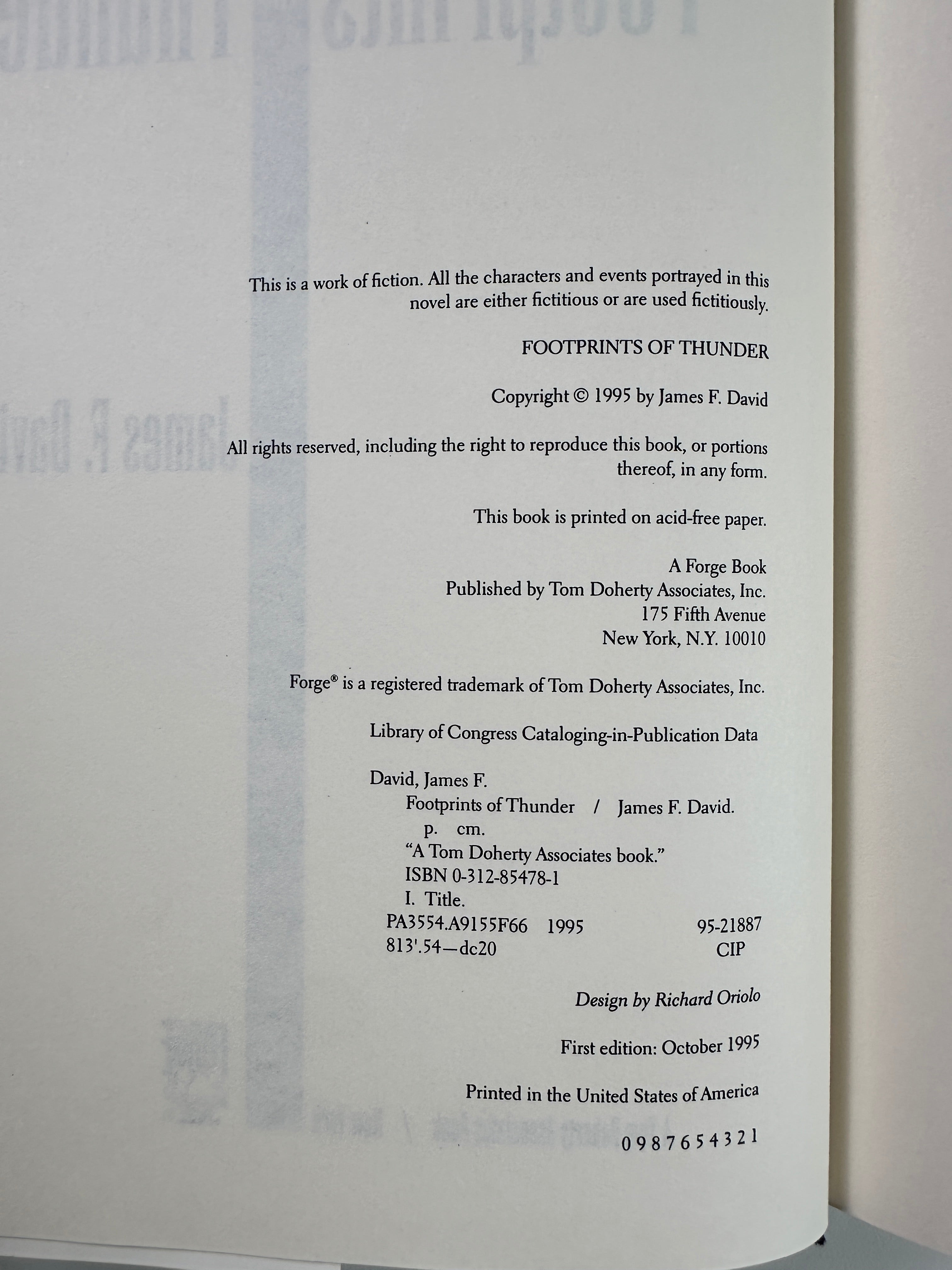 Footprints of Thunder by James F. David | First Edition