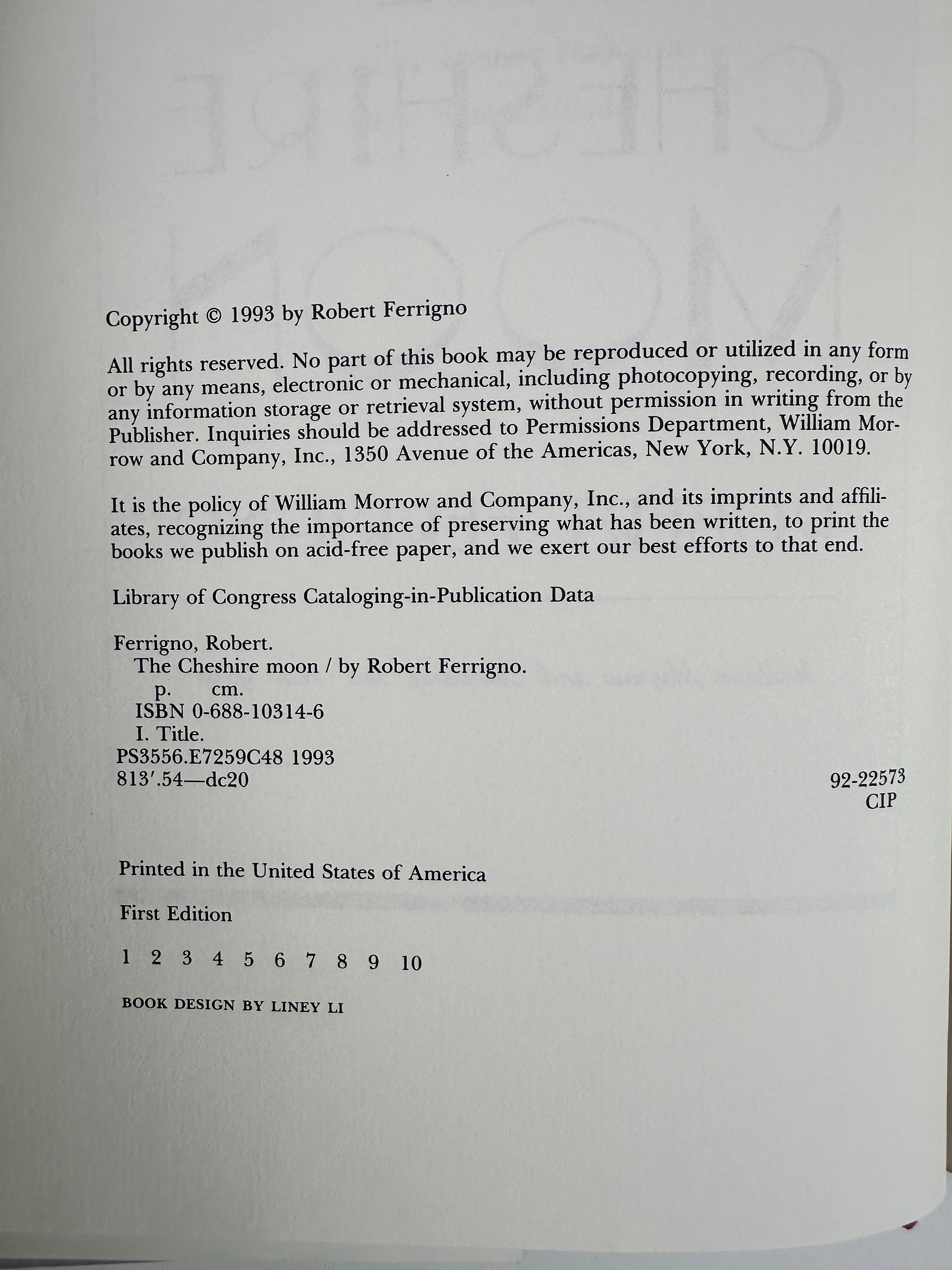 The Cheshire Moon by Robert Ferrigno | First Edition
