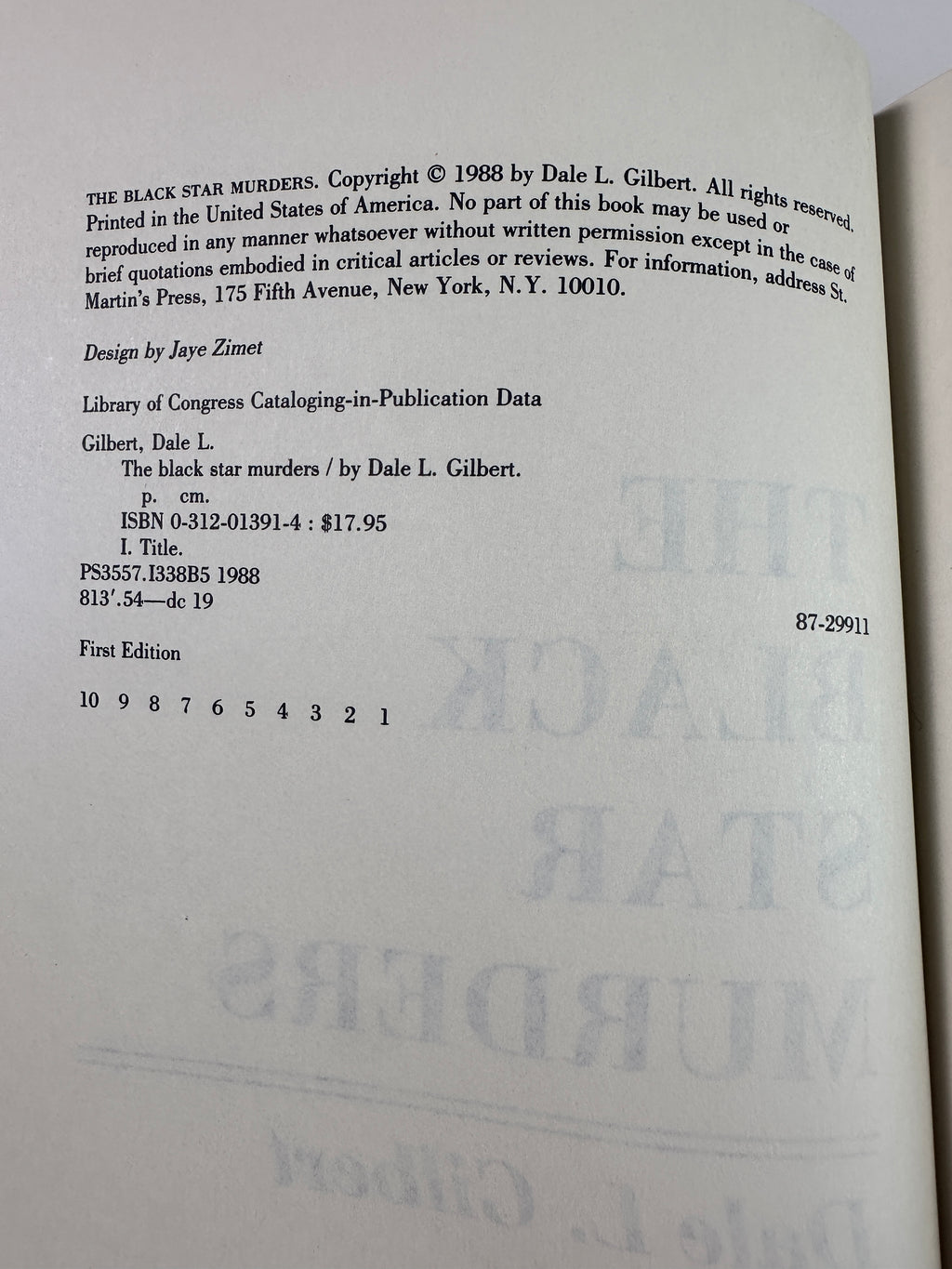The Black Star Murders by Dale L. Gilbert | First Edition