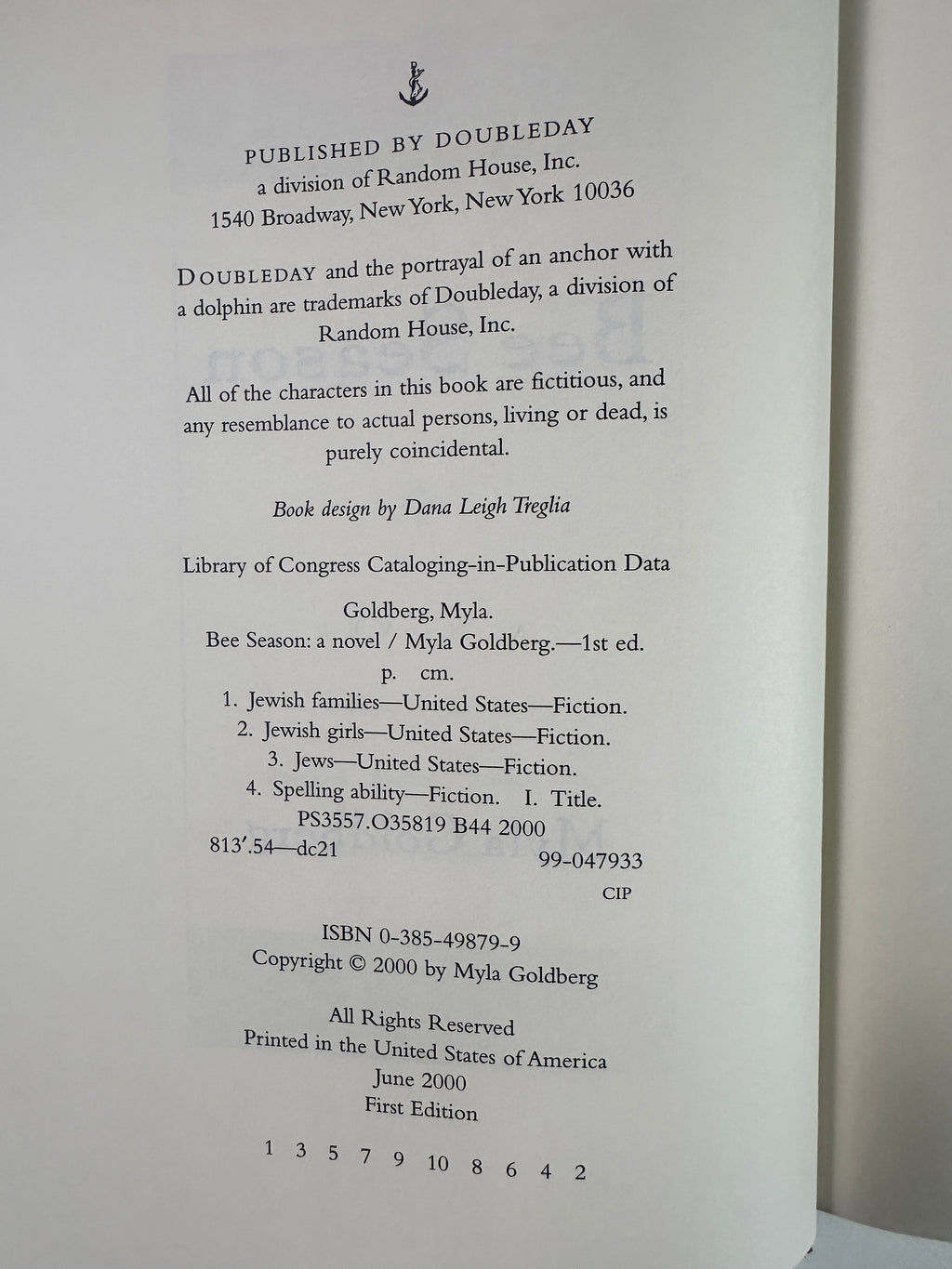 Bee Season by Myla Goldberg | First Edition