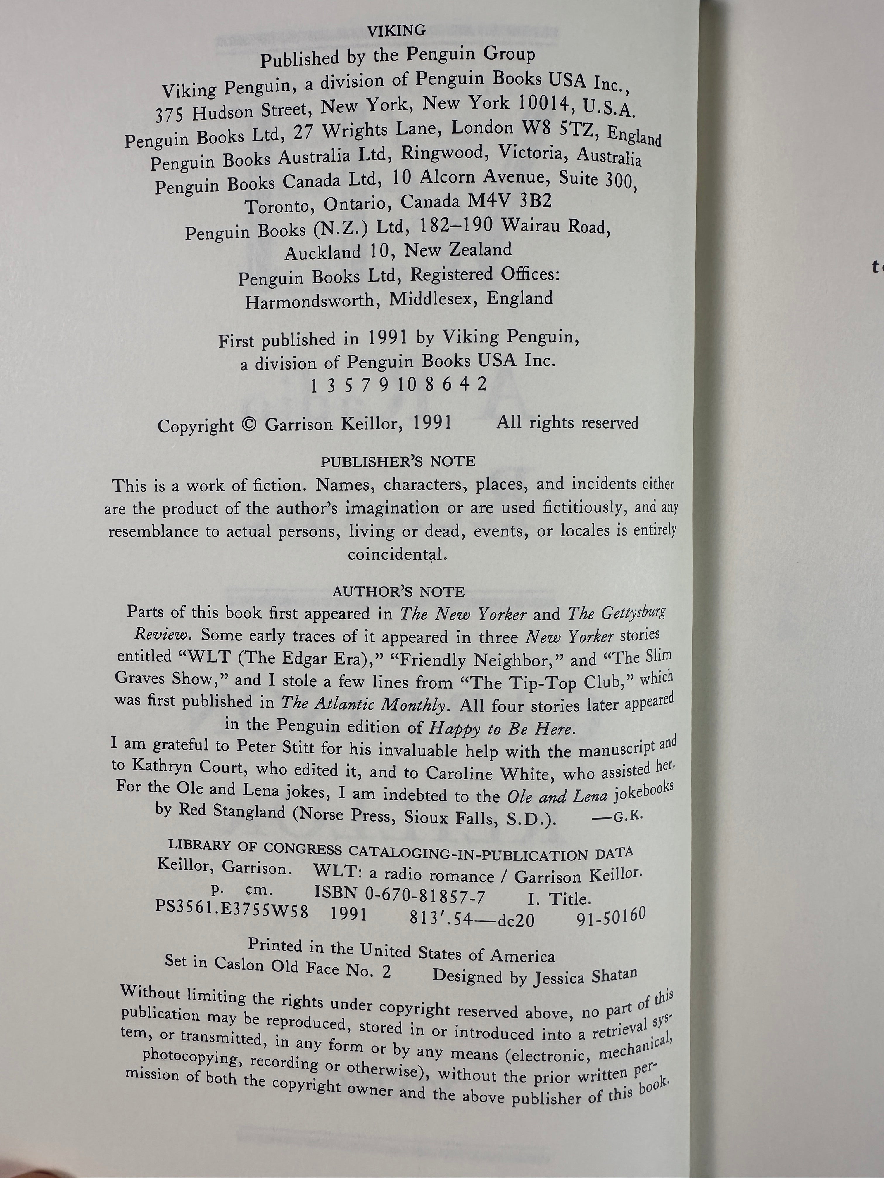WLT: A Radio Romance by Garrison Keillor | First Edition