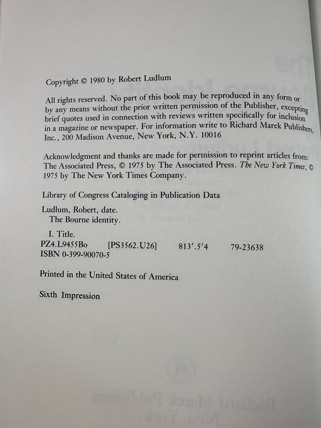 The Bourne Identity by Robert Ludlum