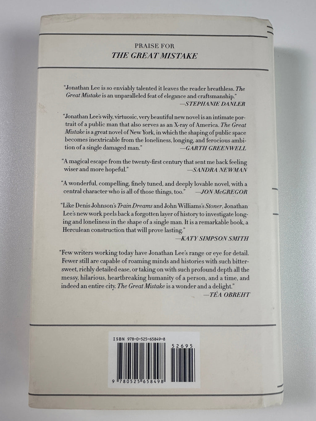 The Great Mistake by Jonathan Lee | First Edition