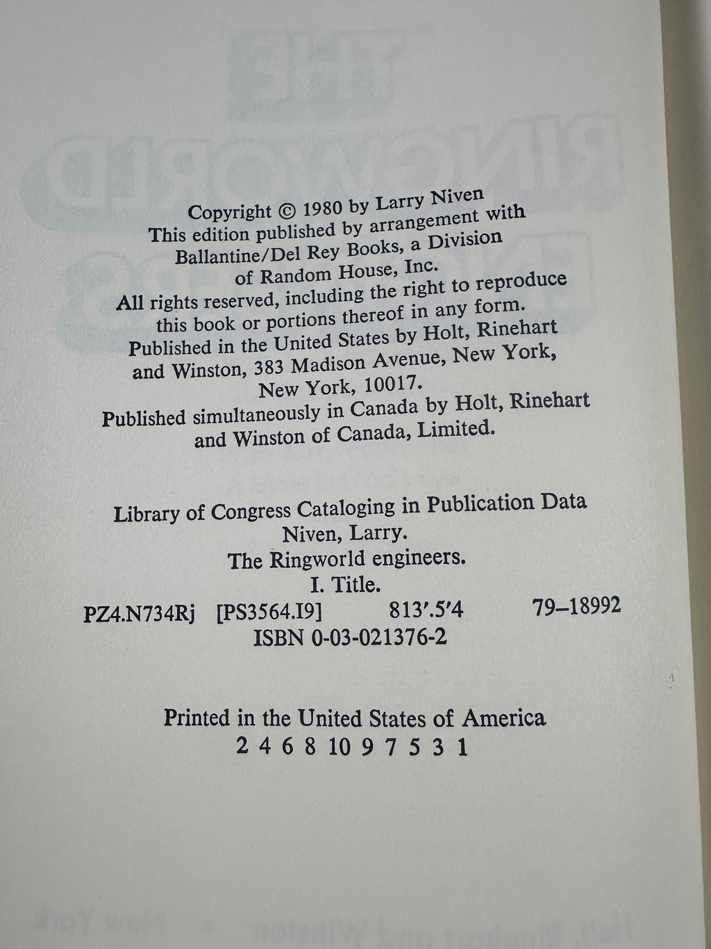 The Ringworld Engineers by Larry Niven | First Edition