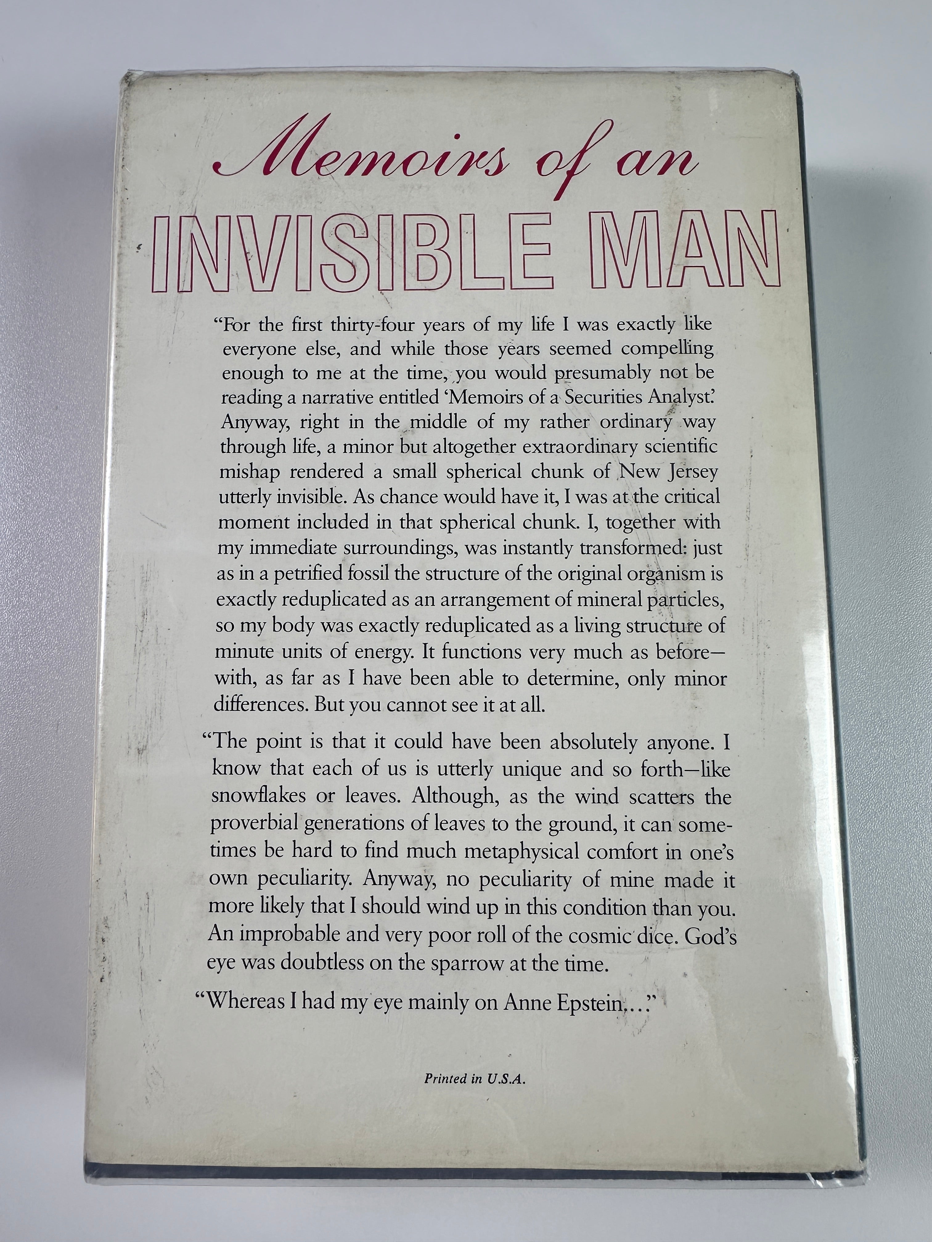 Memoirs of an Invisible Man by H.F. Saint