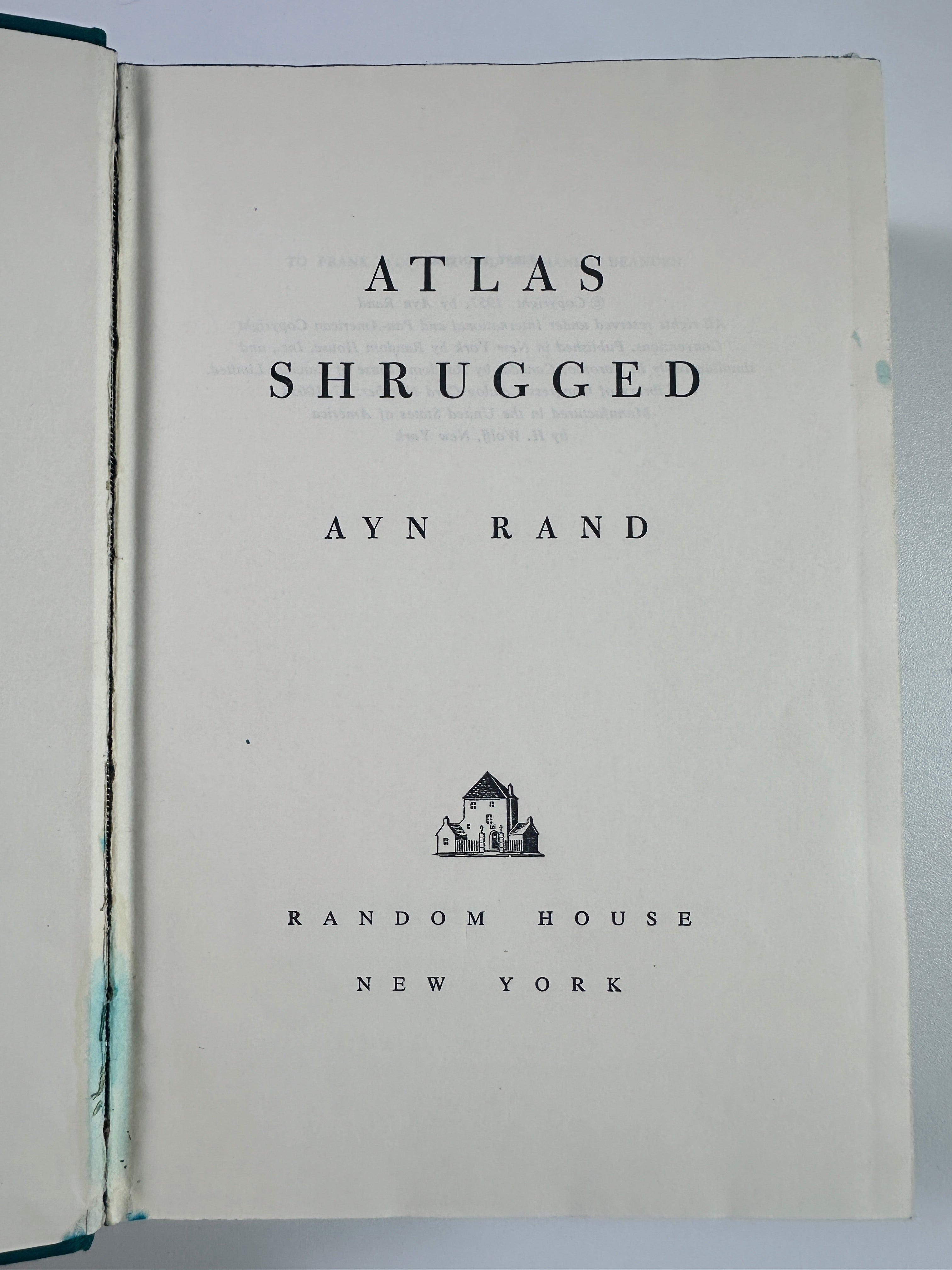 Atlas Shrugged by Ayn Rand | Stated First Printing (1957)